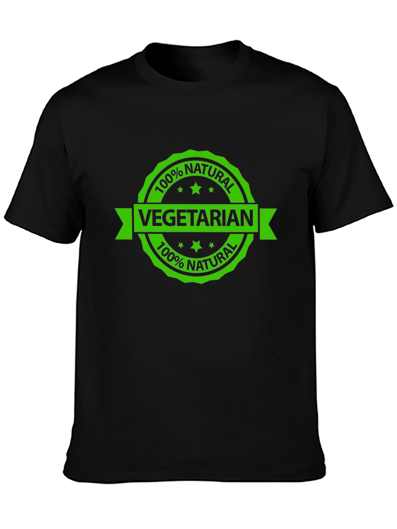 Vegetarian 100% Natural Black T-Shirt