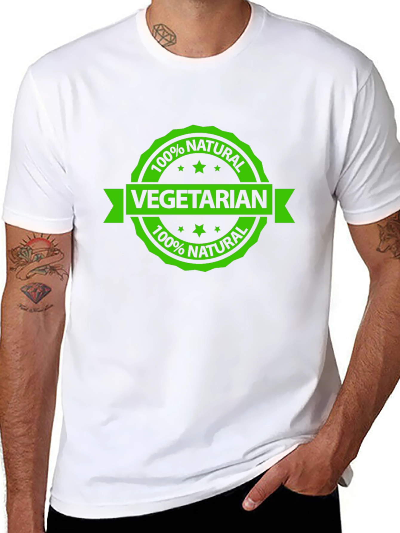 Vegetarian 100% Natural Black T-Shirt