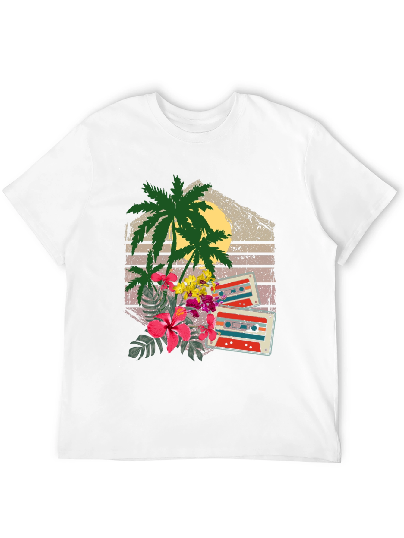 Retro Cassette & Palm Tree Graphic Tee