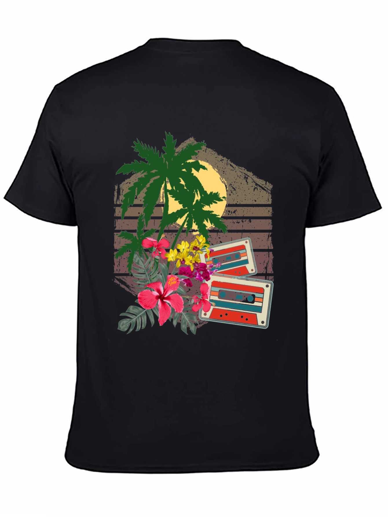 Retro Cassette & Palm Tree Graphic Tee