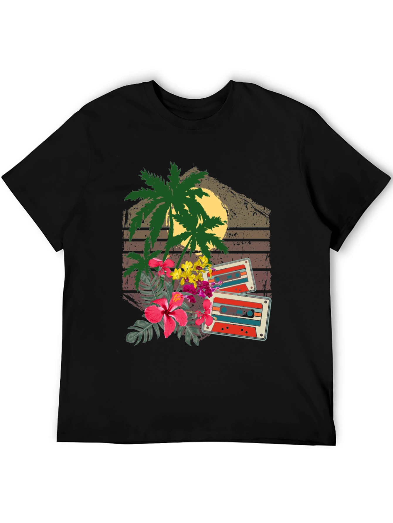 Retro Cassette & Palm Tree Graphic Tee