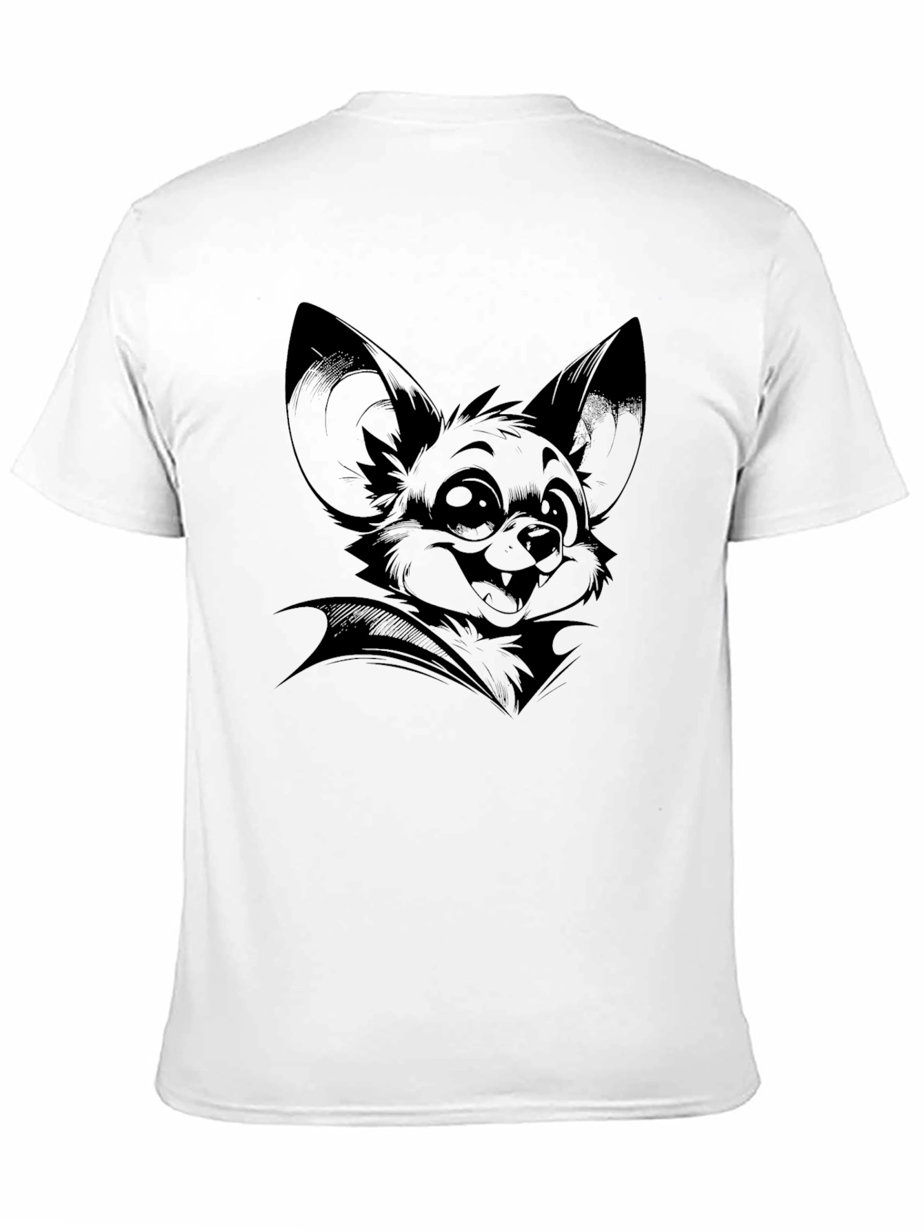 Cartoon Bat Graphic Tee - Mens Black T-Shirt