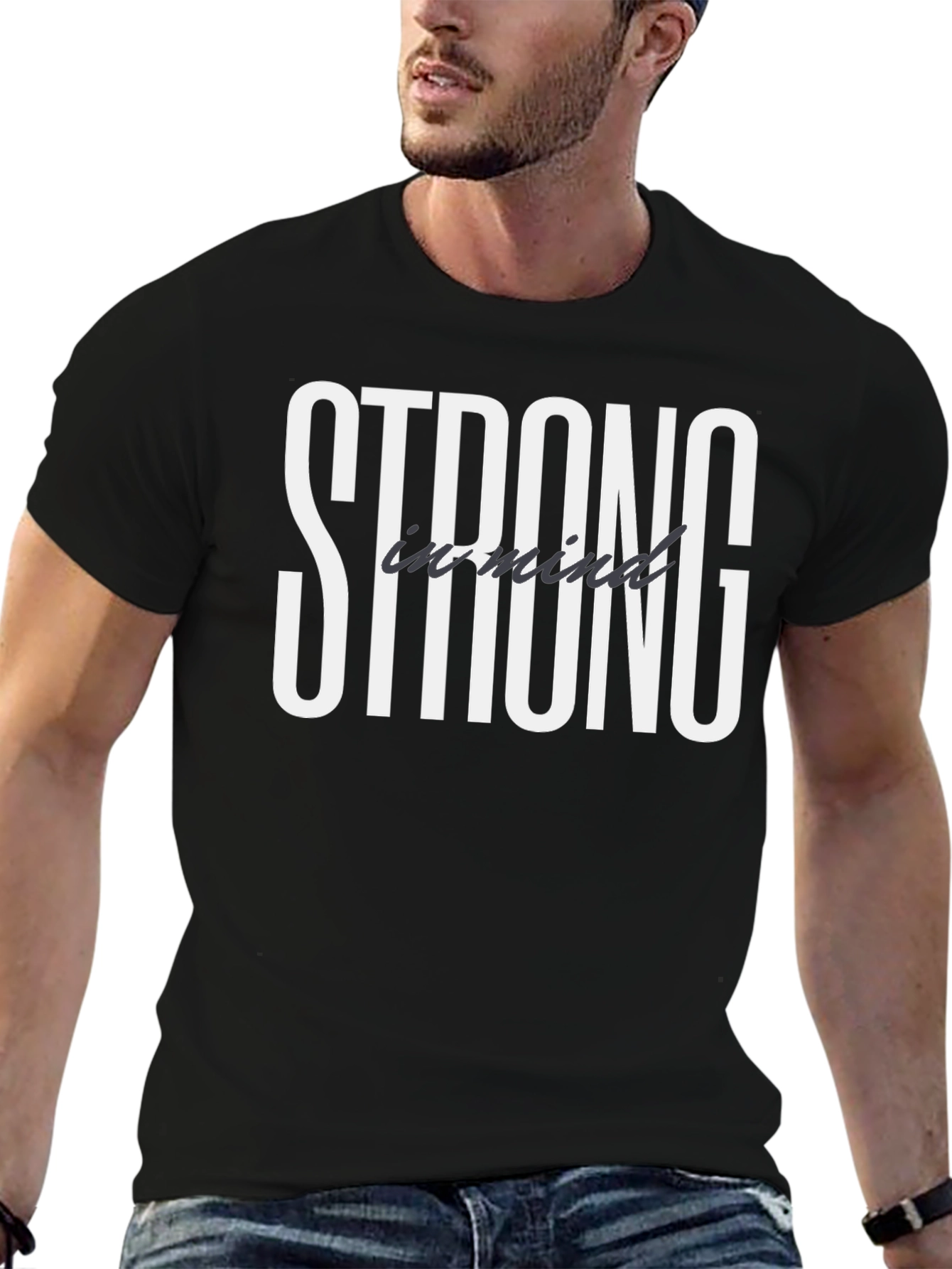 Strong in Mind Black T-Shirt - Motivational Tee