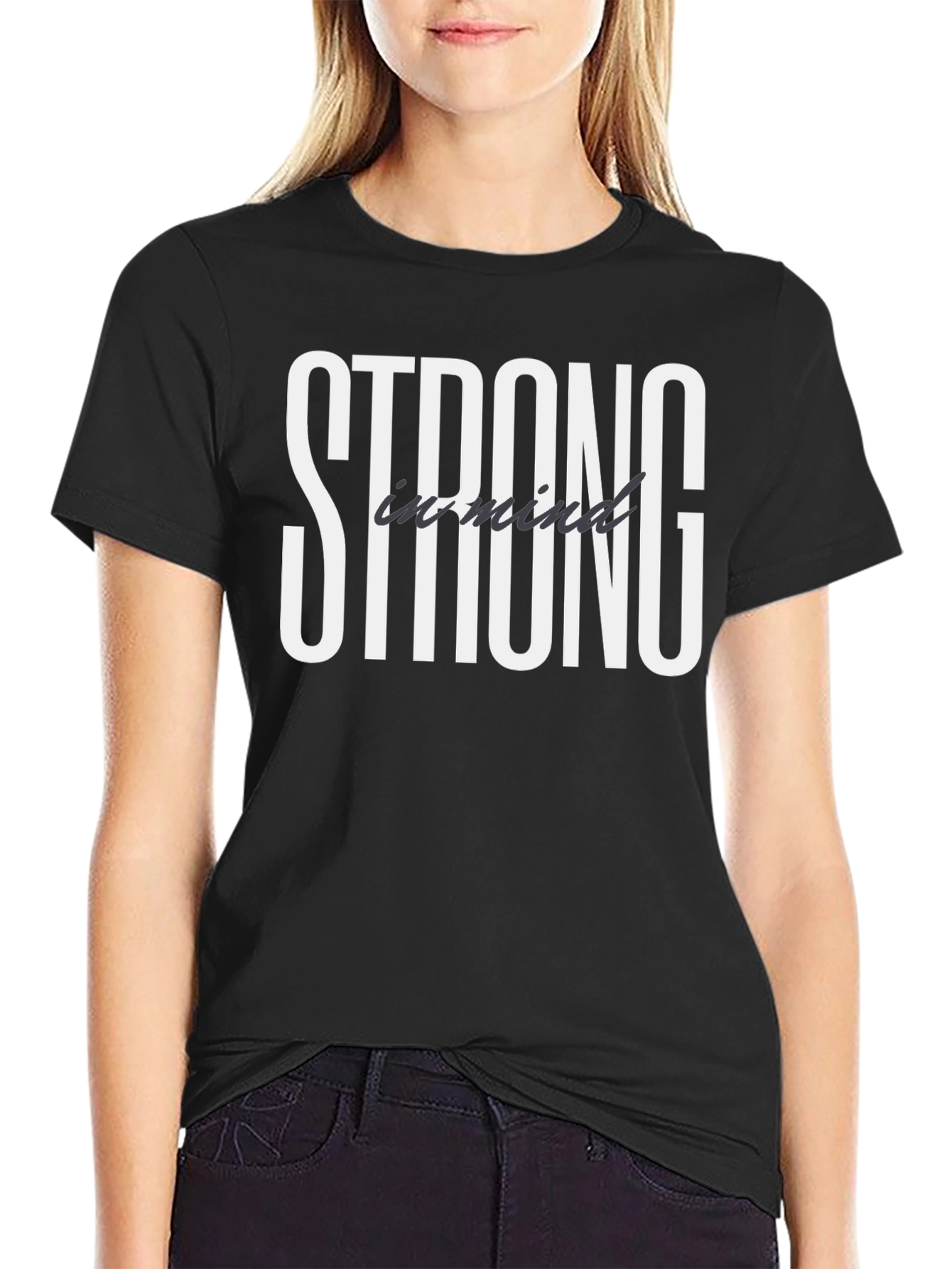 Strong in Mind Black T-Shirt - Motivational Tee