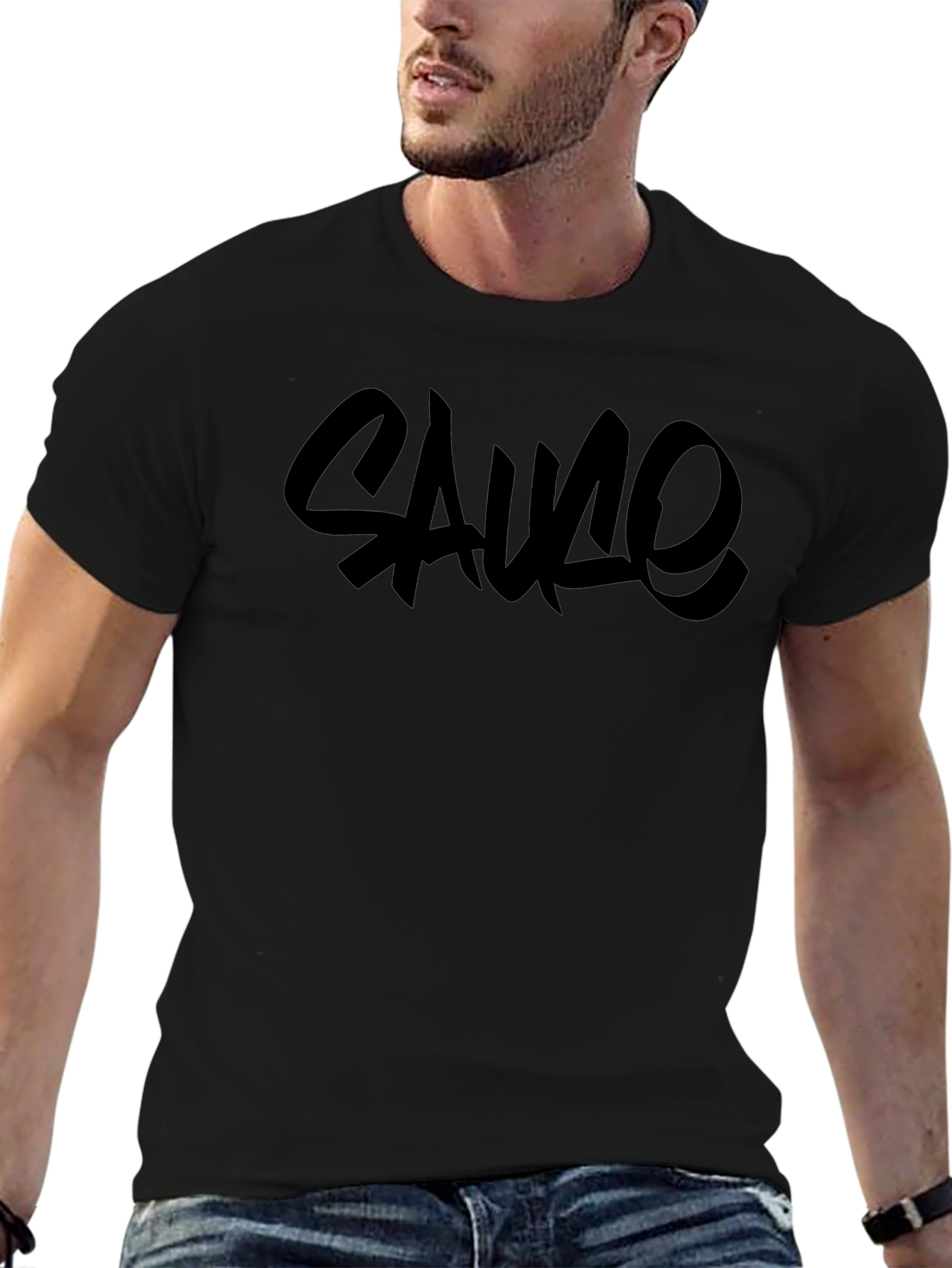 Sauce Graphic Tee - Mens Black Crew Neck T-Shirt