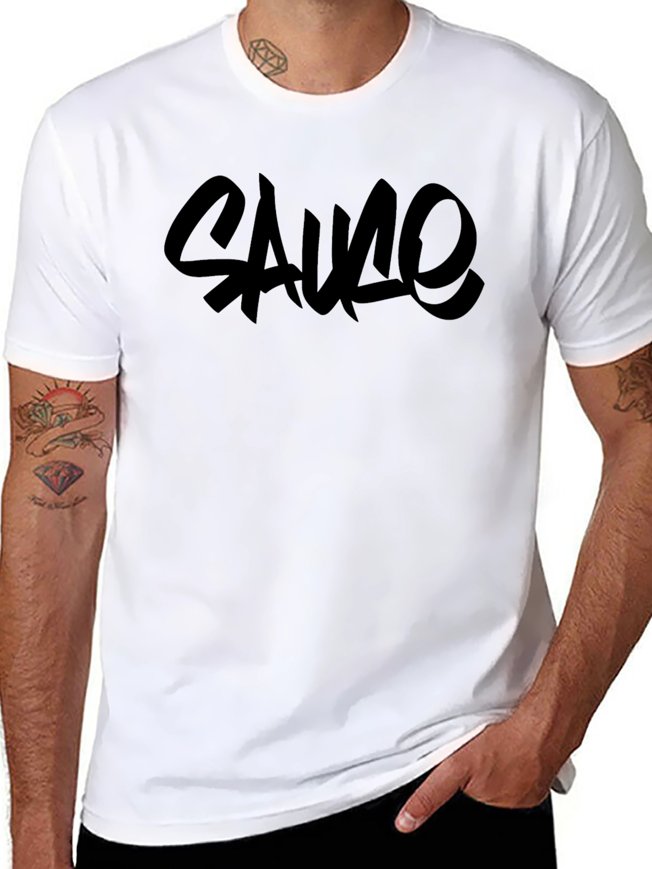 Sauce Graphic Tee - Mens Black Crew Neck T-Shirt