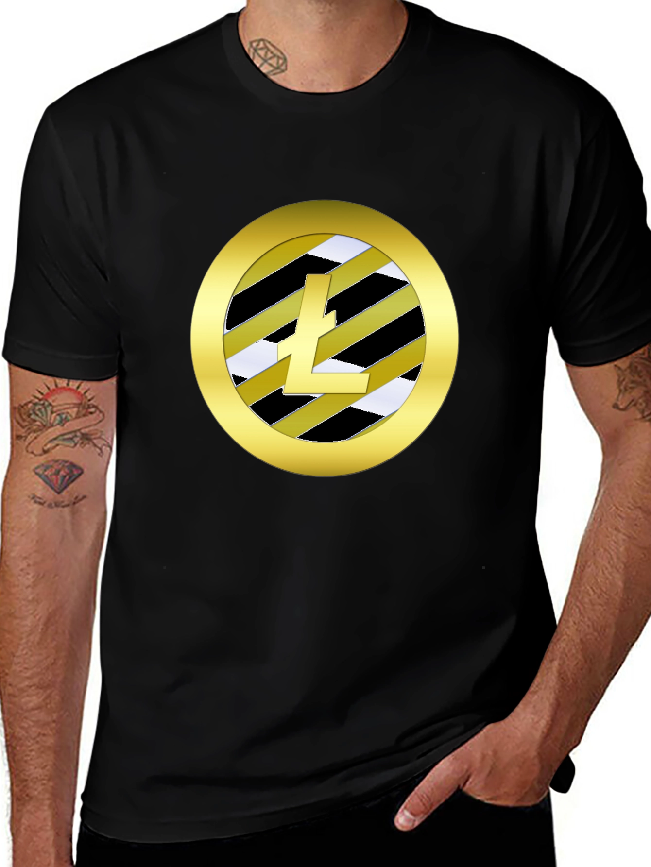 Litecoin Crypto Tee - Stylish Black Cotton Blend