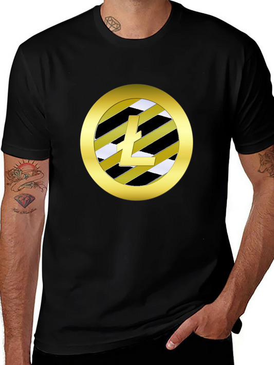 Litecoin Crypto Tee - Stylish Black Cotton Blend
