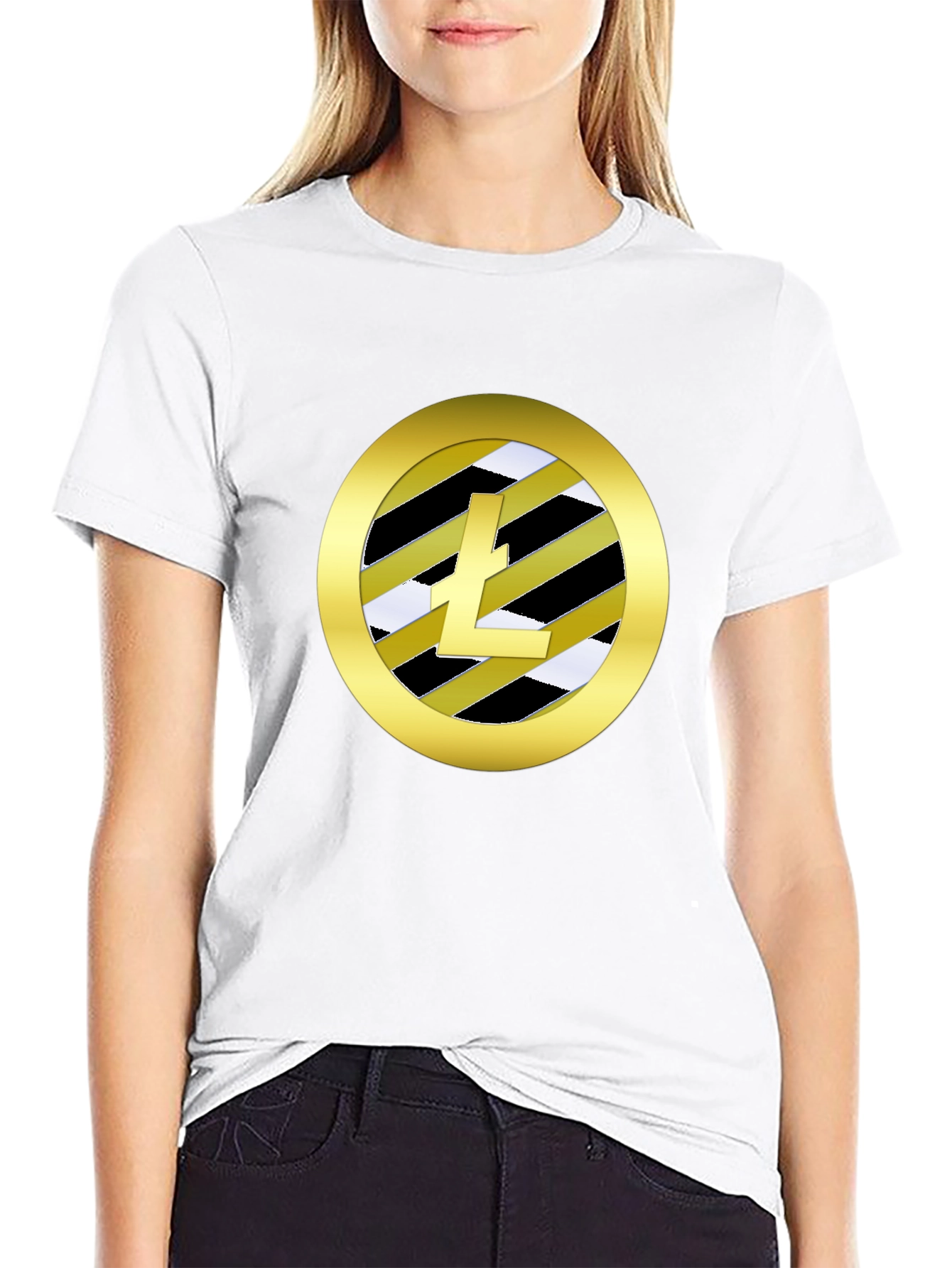 Litecoin Crypto Tee - Stylish Black Cotton Blend