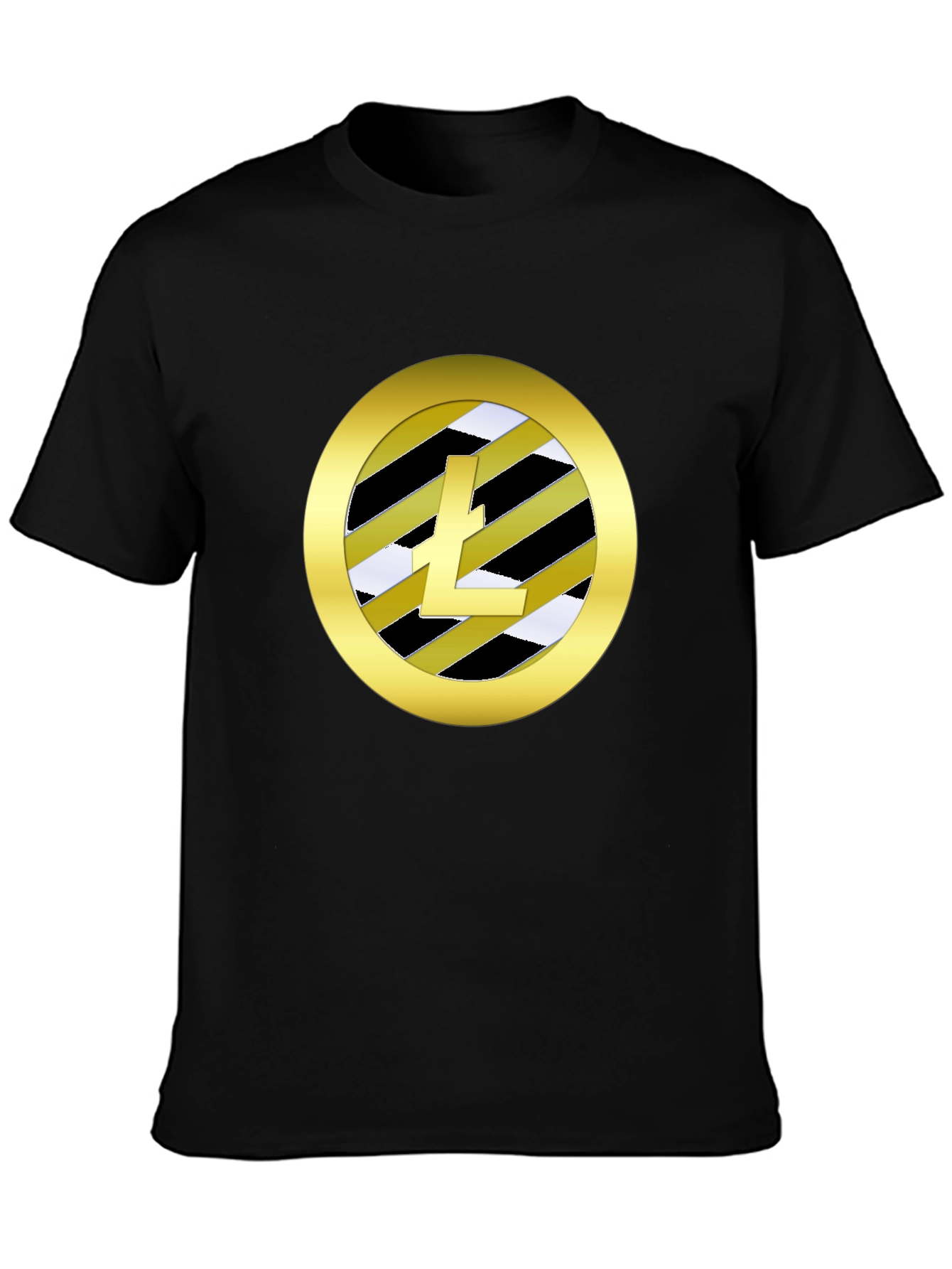 Litecoin Crypto Tee - Stylish Black Cotton Blend