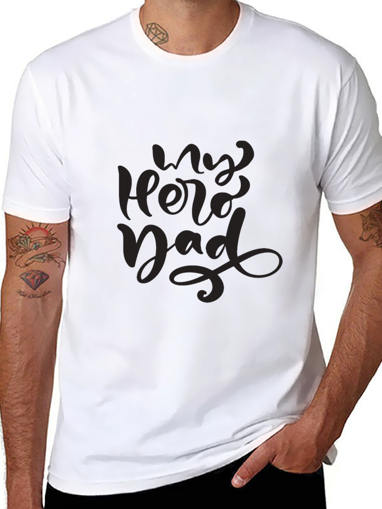 My Hero Dad Black T-Shirt
