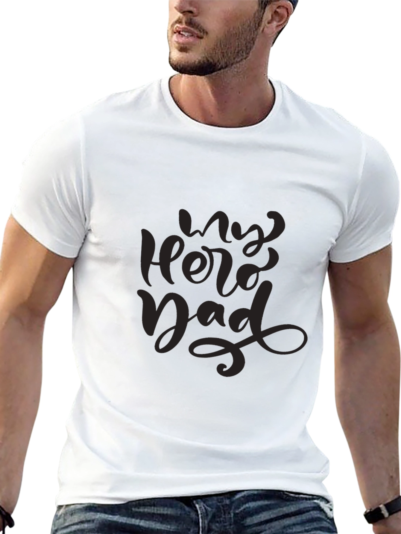 My Hero Dad Black T-Shirt