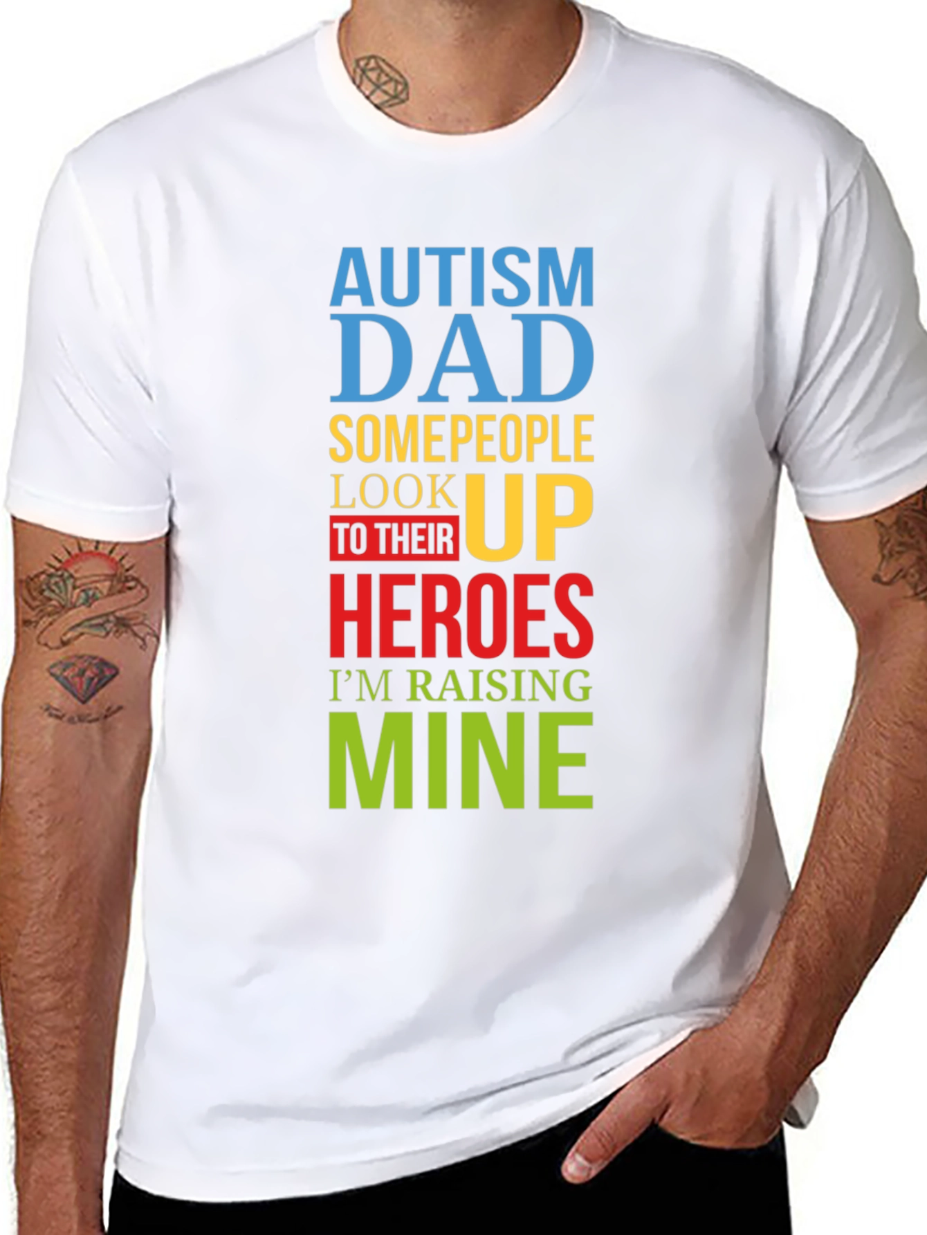 Autism Dad Raising Heroes T-Shirt