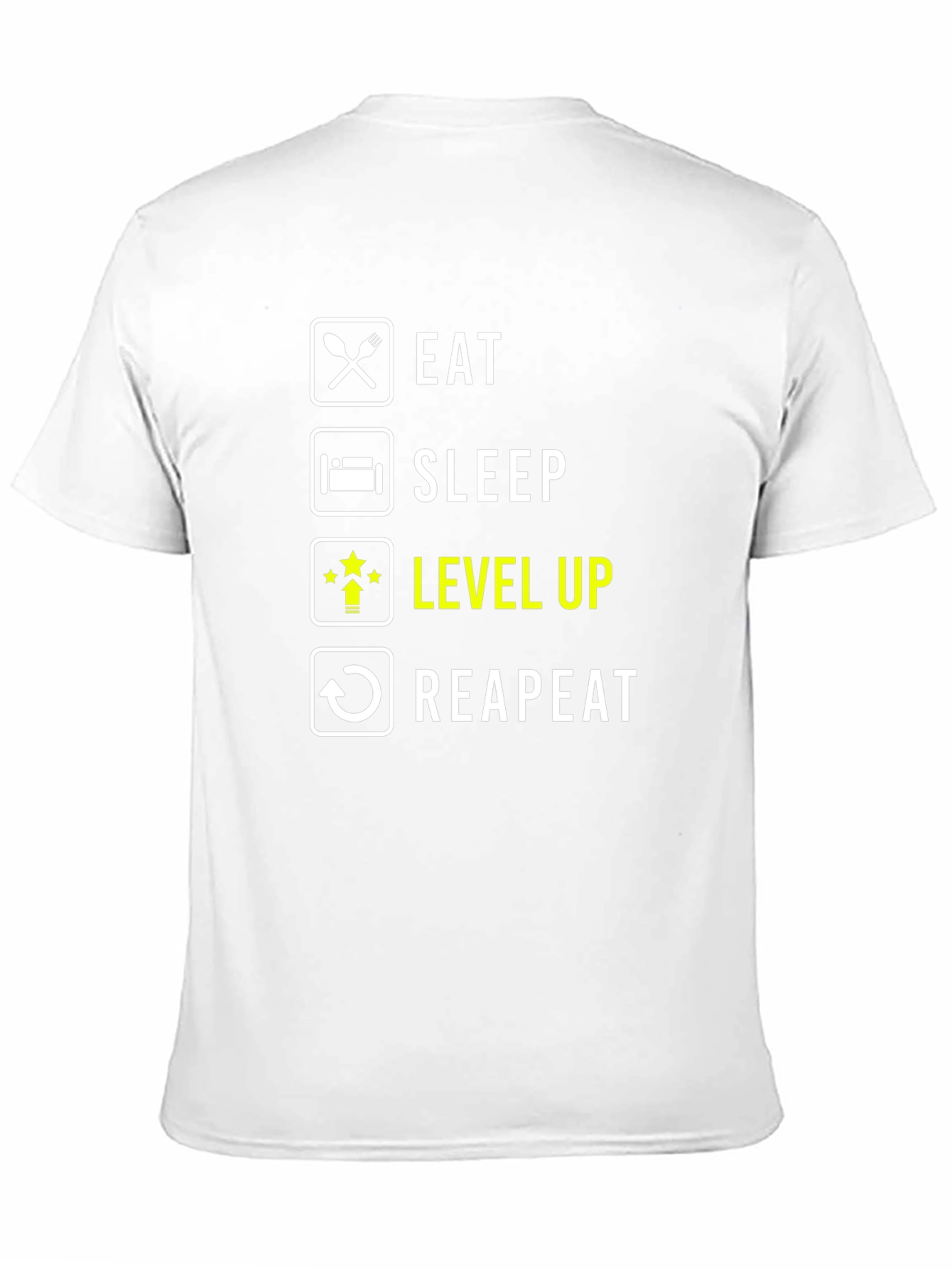 Eat Sleep Level Up Repeat Black Graphic Tee