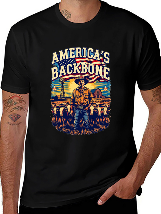 Americas Backbone Graphic Tee - Patriotic Farmer