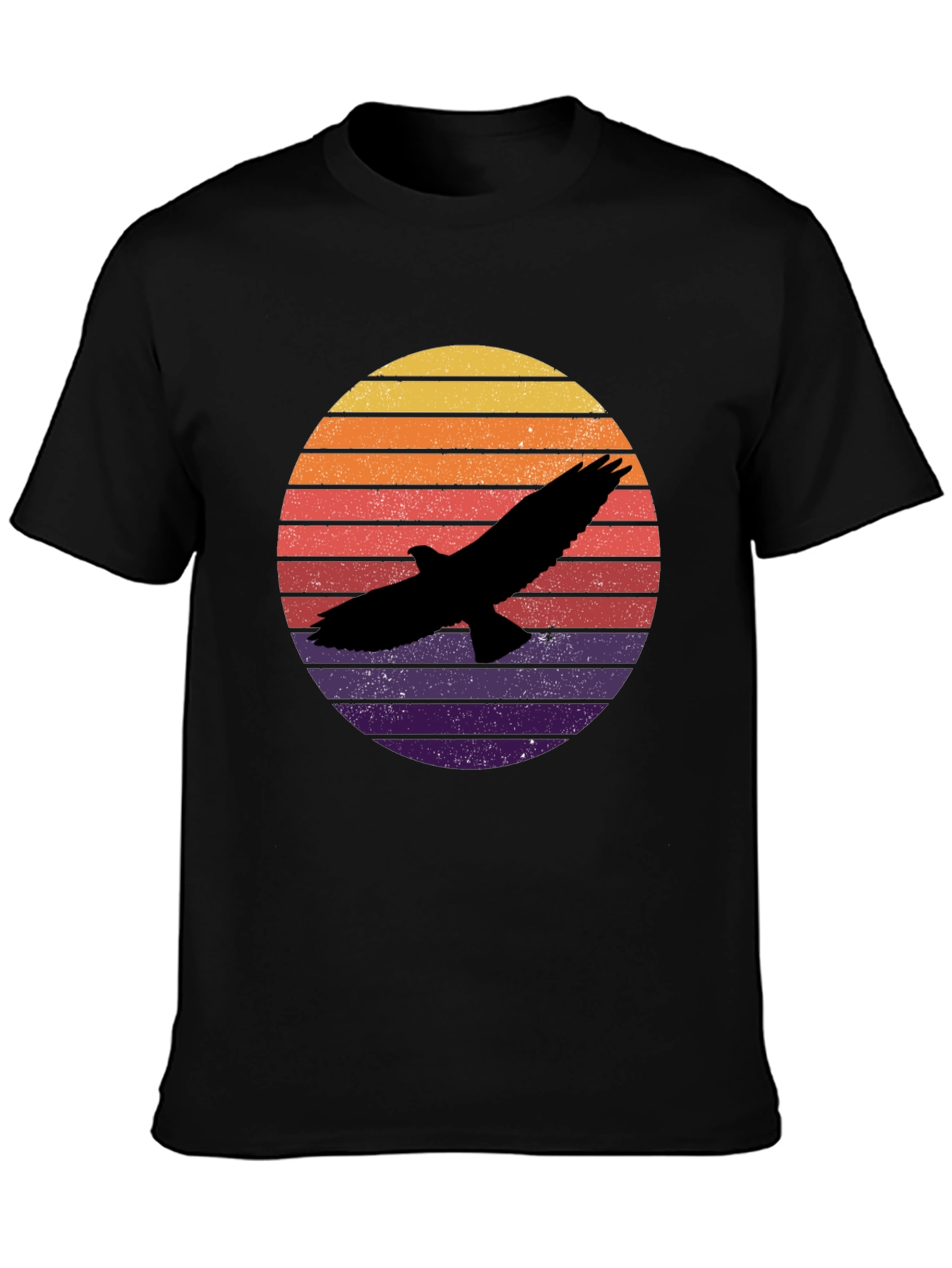 Retro Eagle Sunset T-Shirt - Black