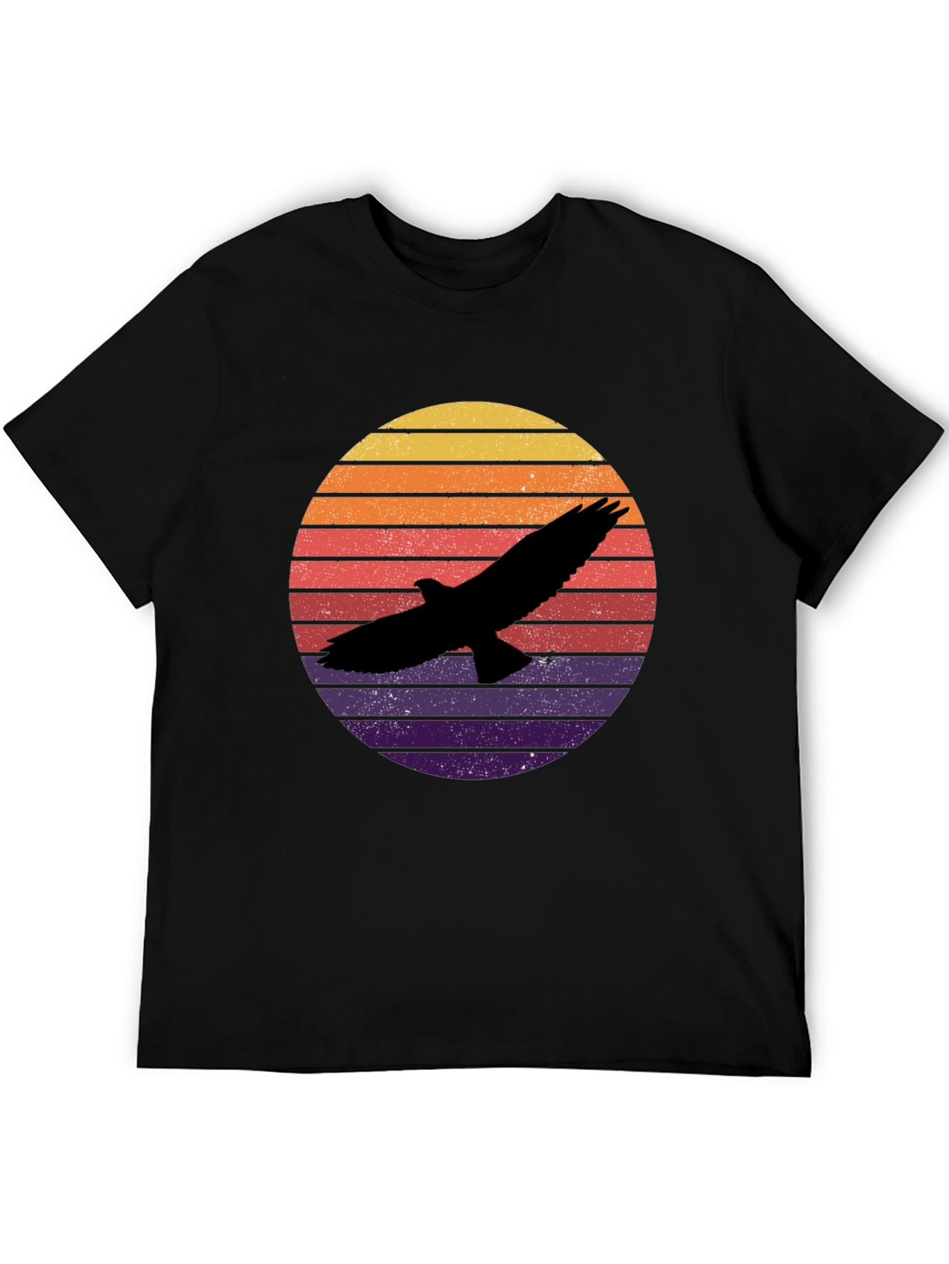 Retro Eagle Sunset T-Shirt - Black
