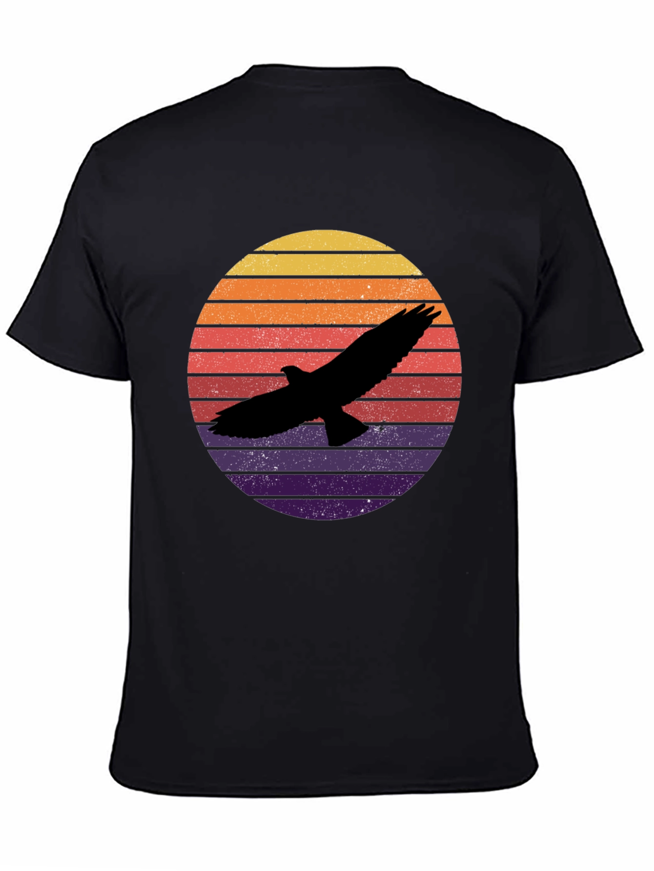 Retro Eagle Sunset T-Shirt - Black