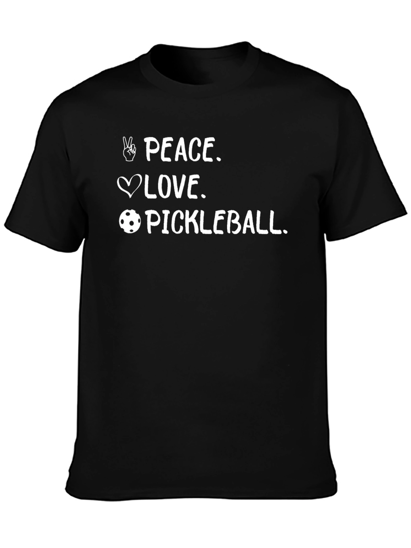 Peace Love Pickleball Black T-Shirt