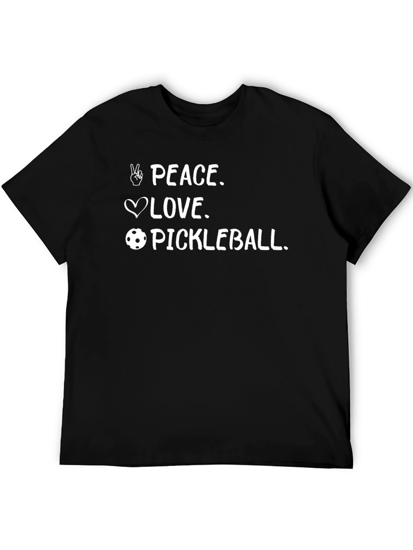 Peace Love Pickleball Black T-Shirt