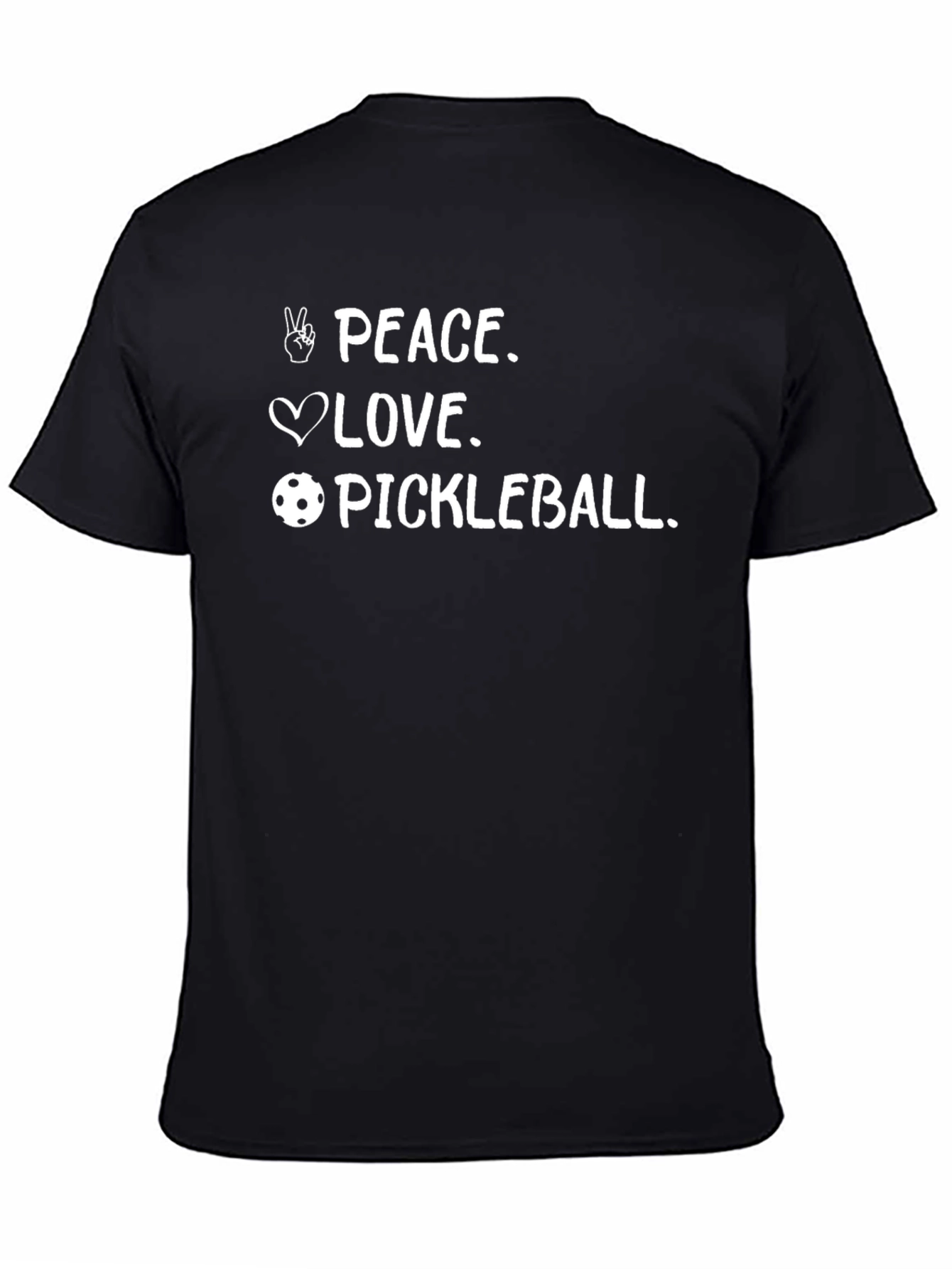 Peace Love Pickleball Black T-Shirt