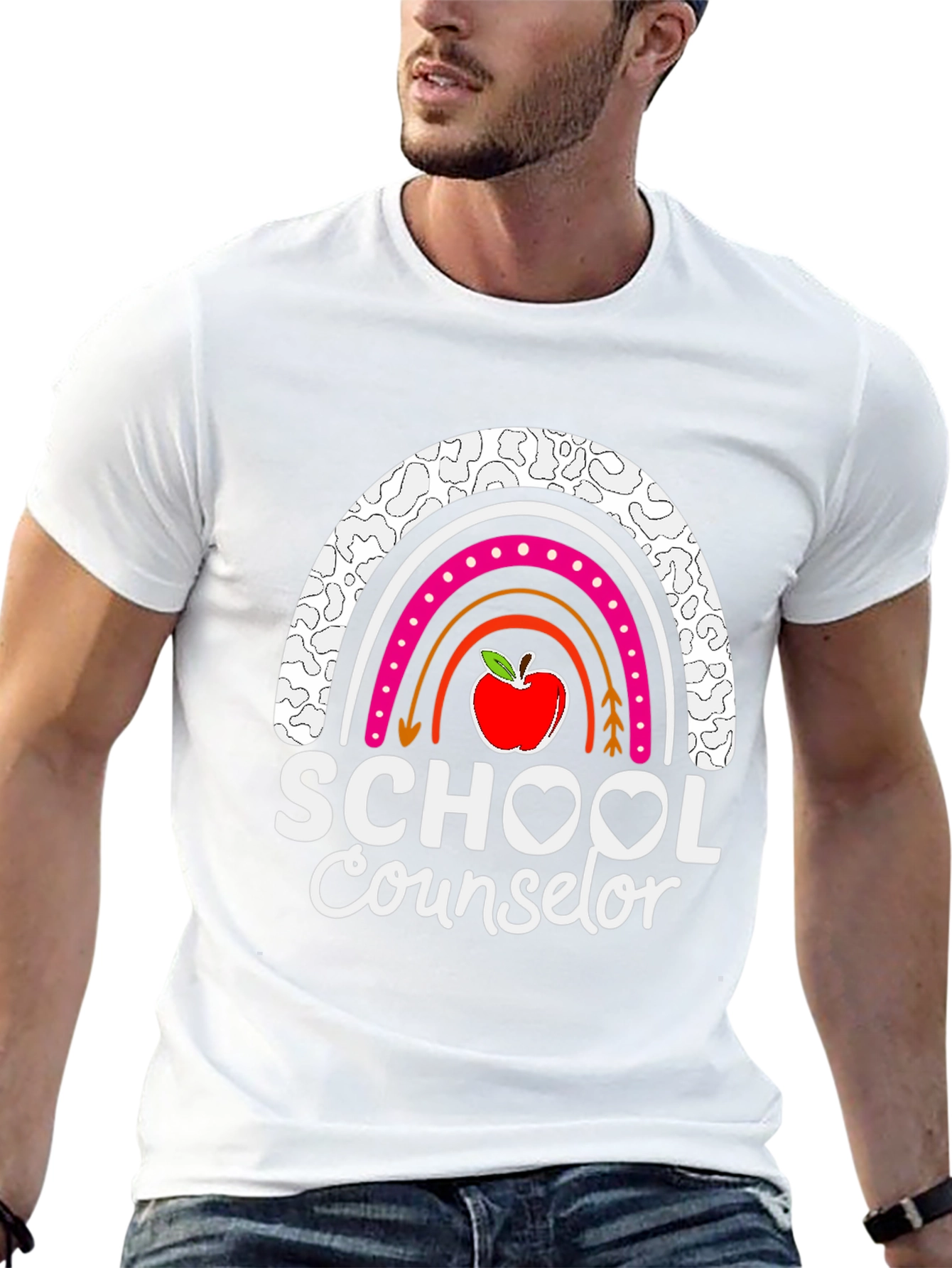 School Counselor Rainbow Graphic Tee