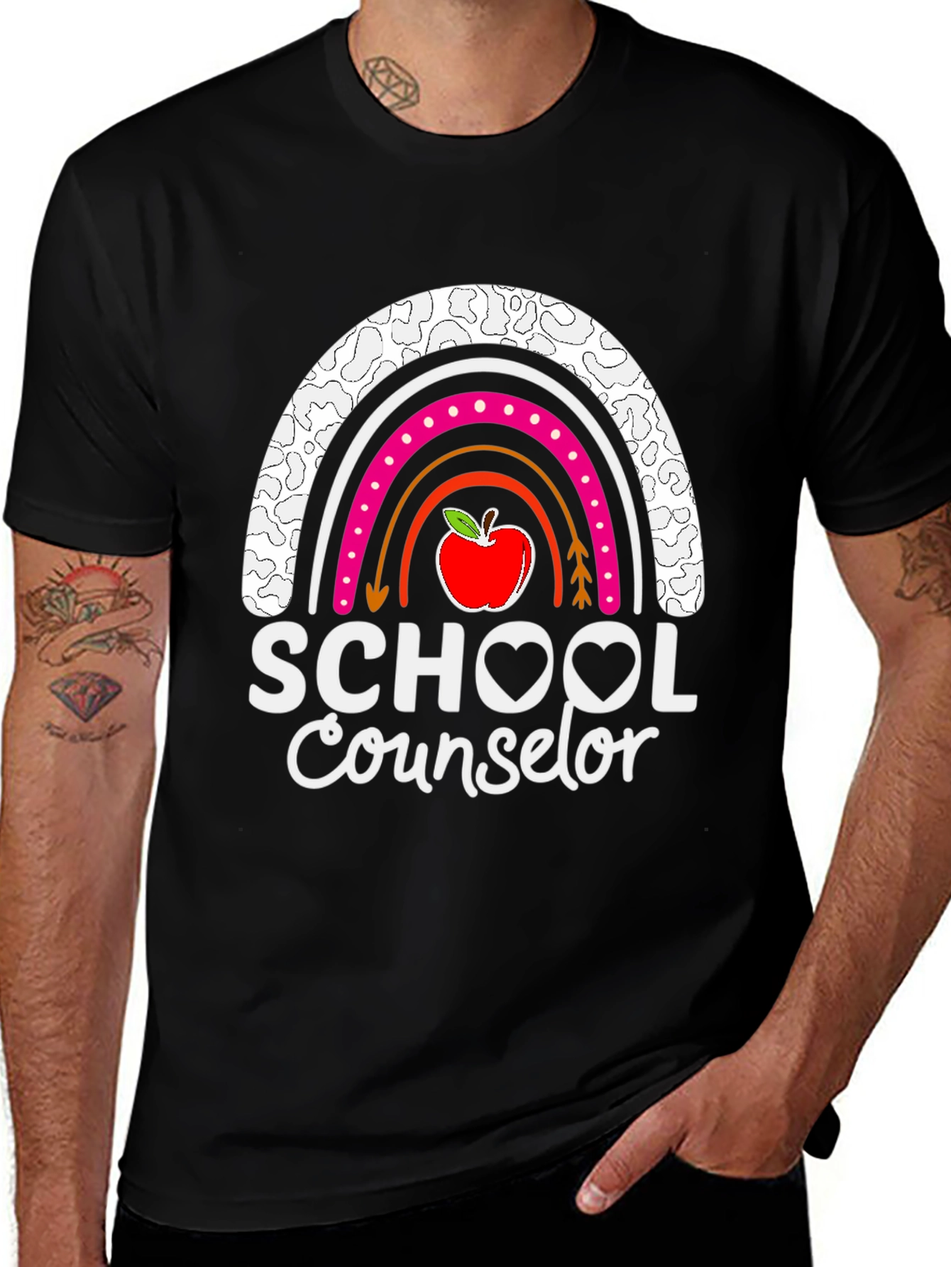 School Counselor Rainbow Graphic Tee