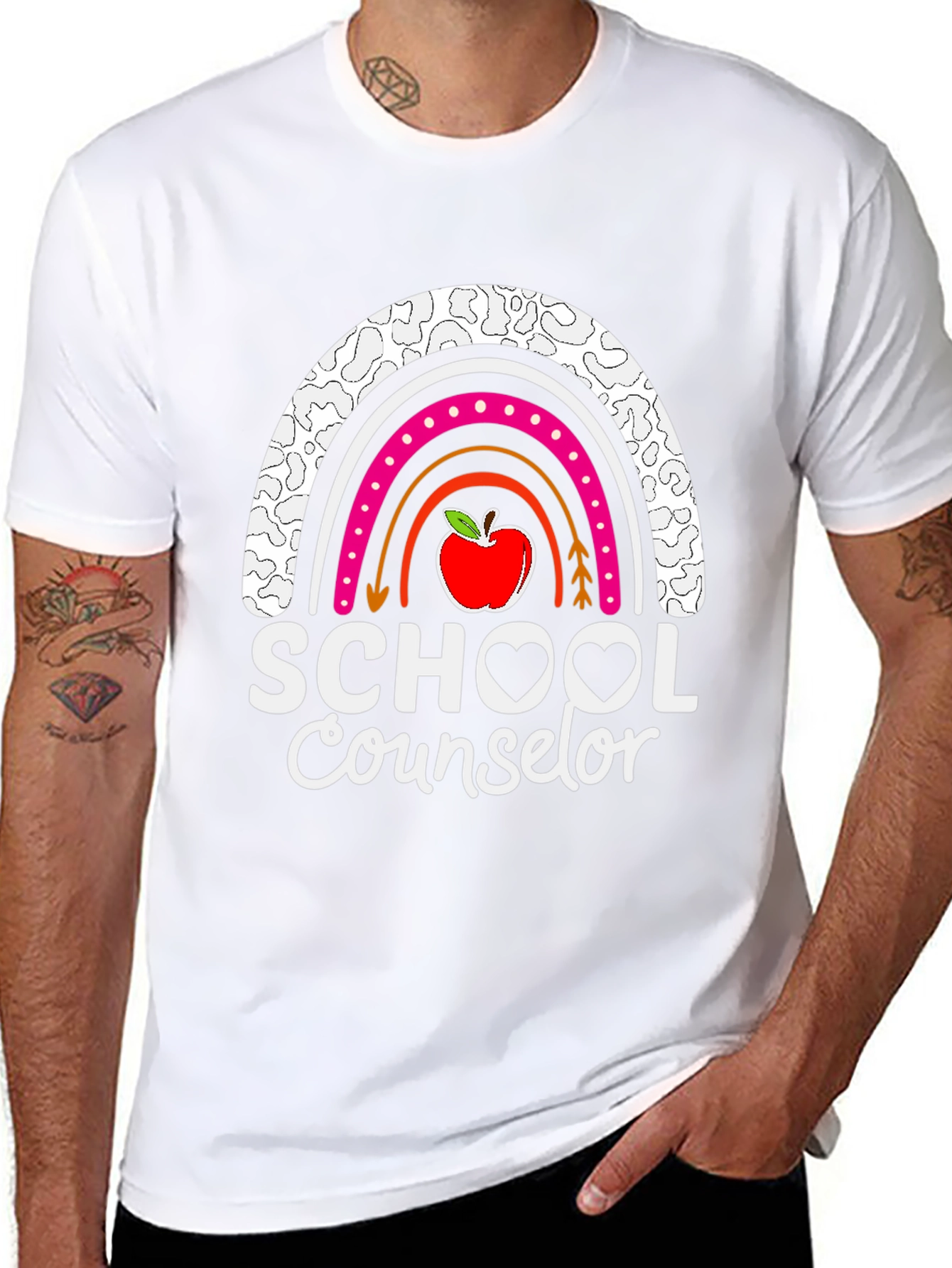School Counselor Rainbow Graphic Tee