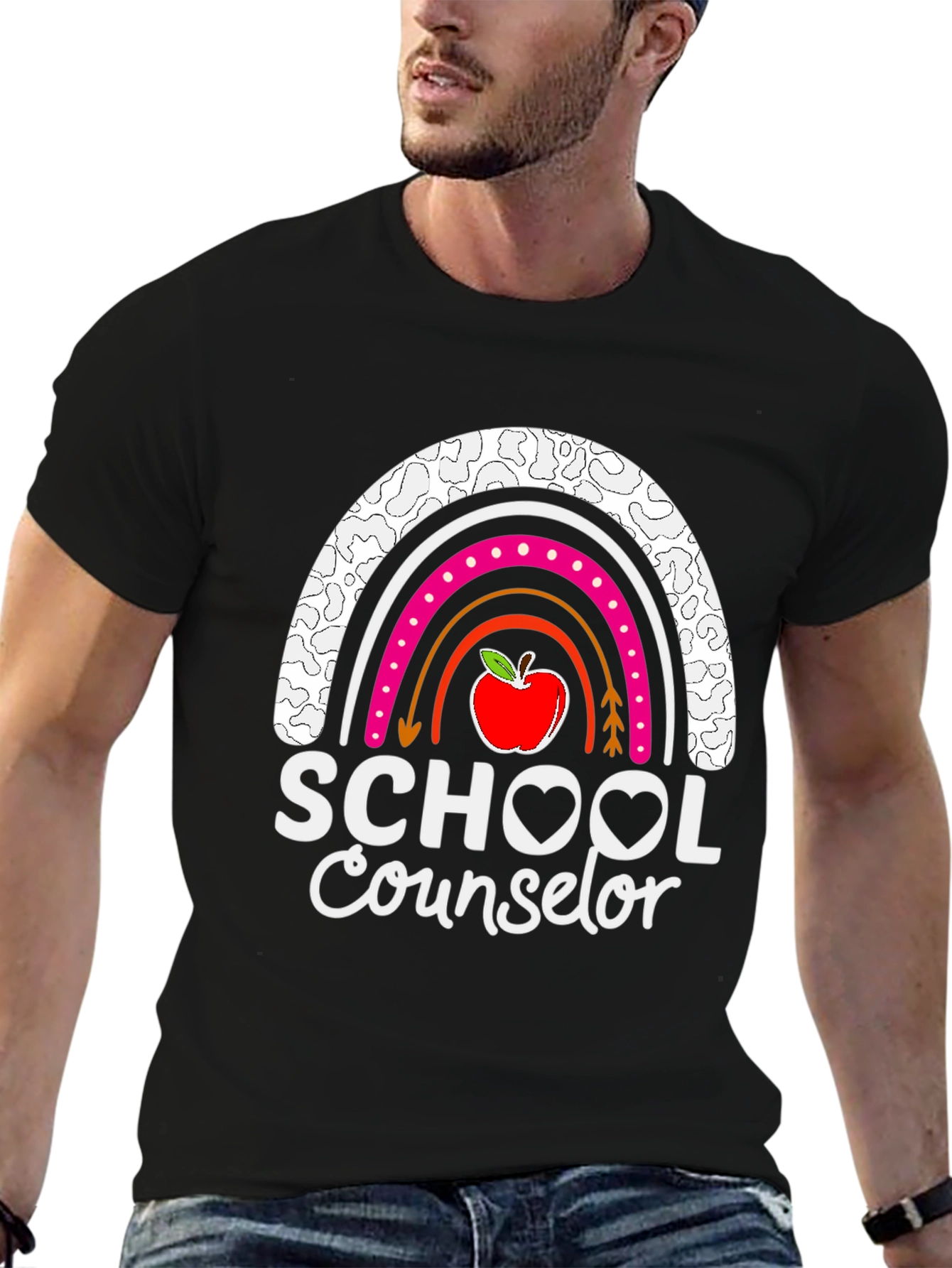 School Counselor Rainbow Graphic Tee