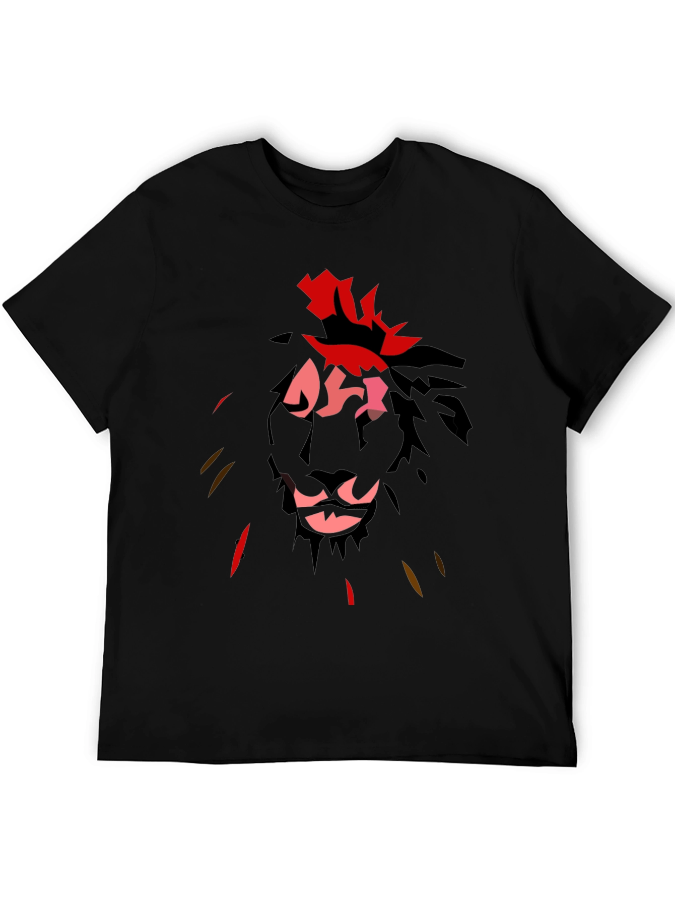 Lion Graphic Tee - Stylish Mens Black T-Shirt