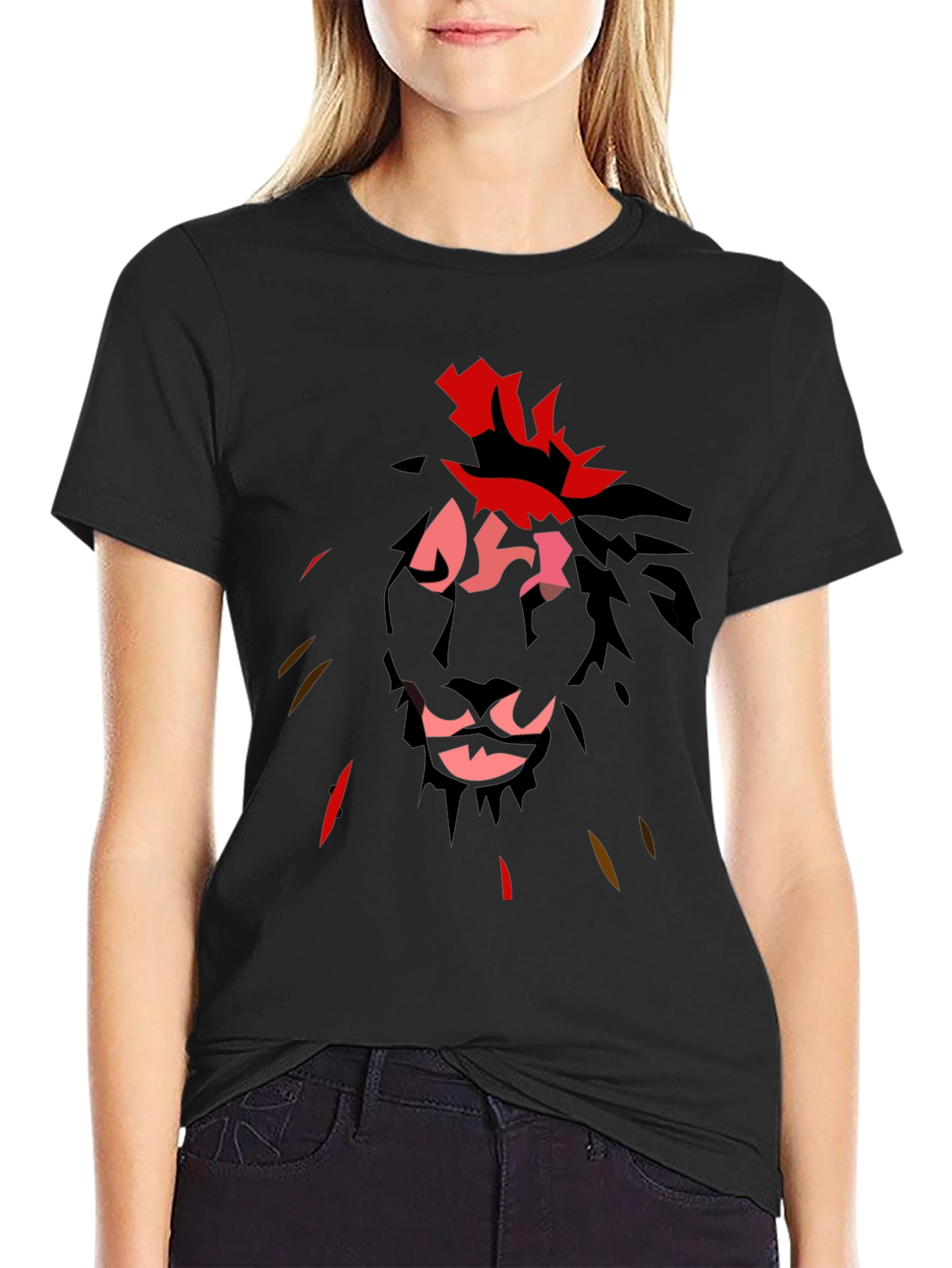 Lion Graphic Tee - Stylish Mens Black T-Shirt