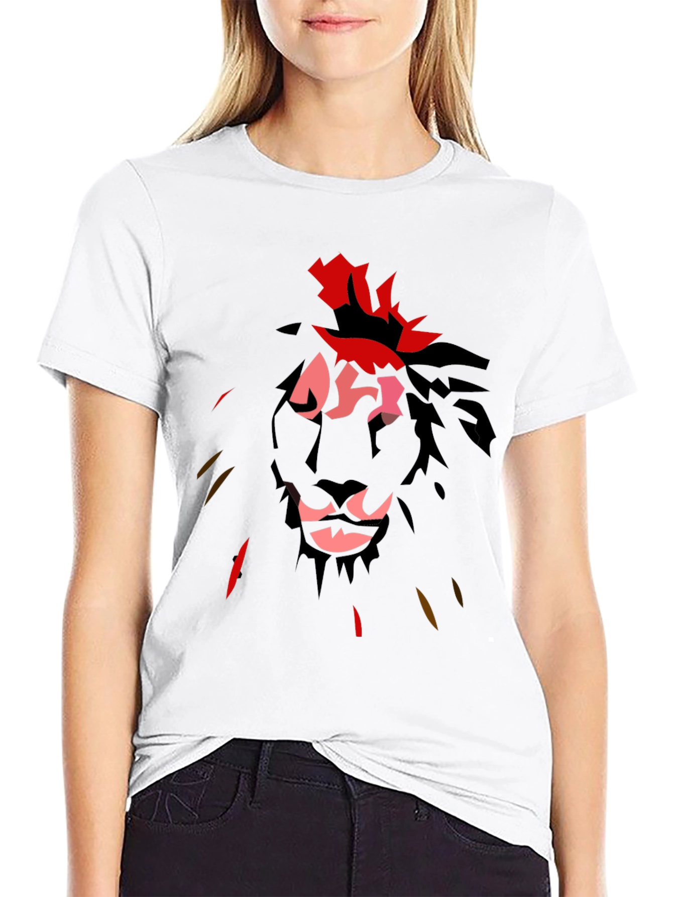 Lion Graphic Tee - Stylish Mens Black T-Shirt