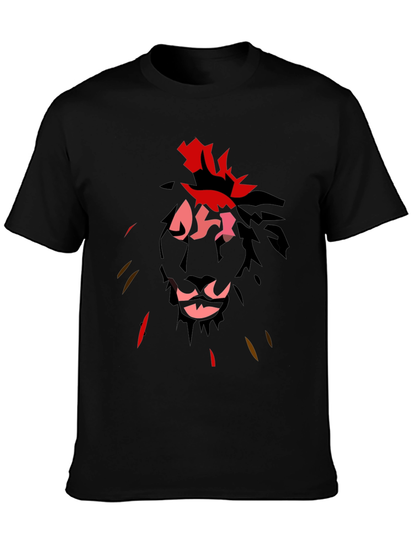 Lion Graphic Tee - Stylish Mens Black T-Shirt