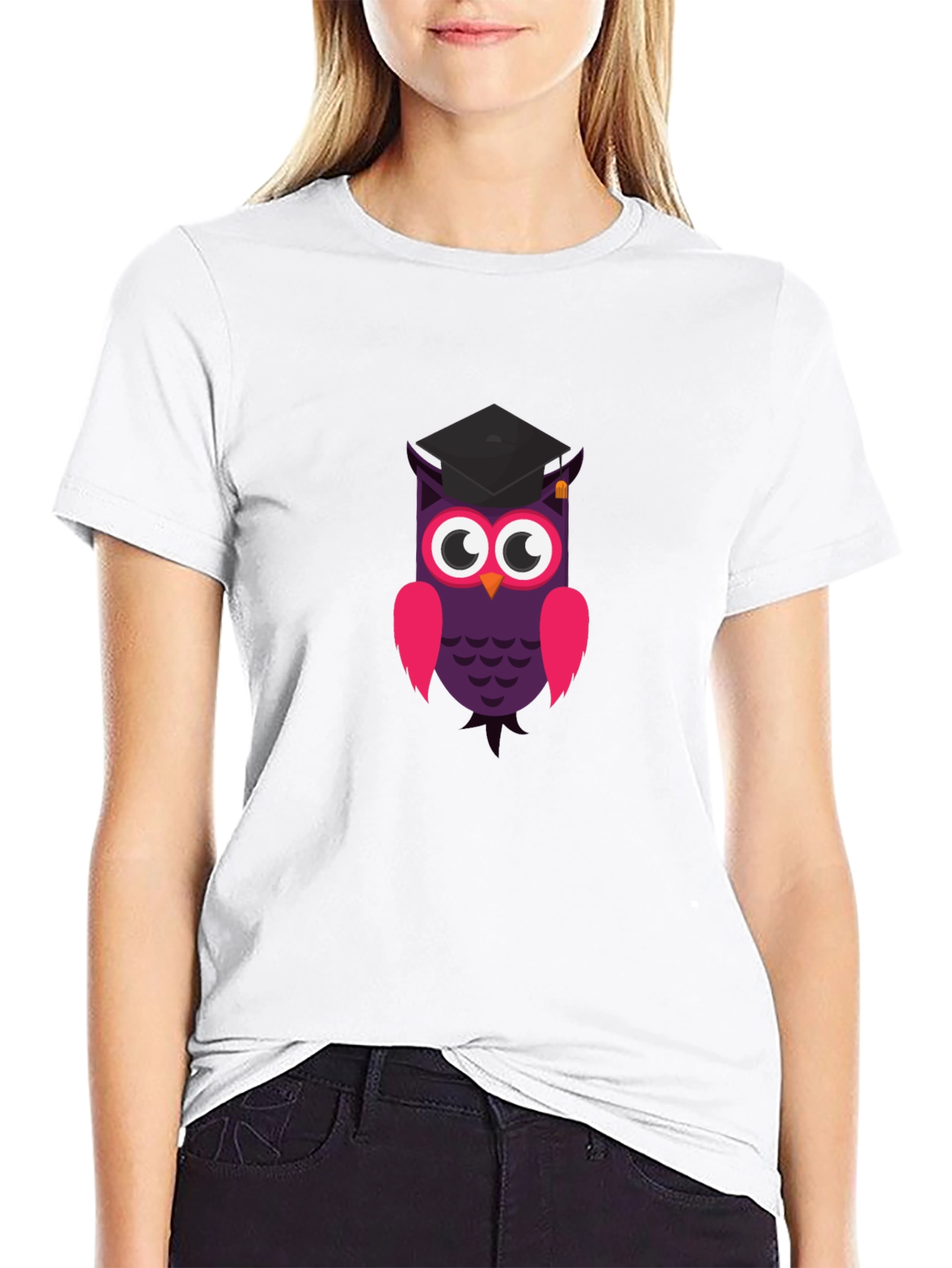 Graduation Owl T-Shirt - Black Cotton Tee