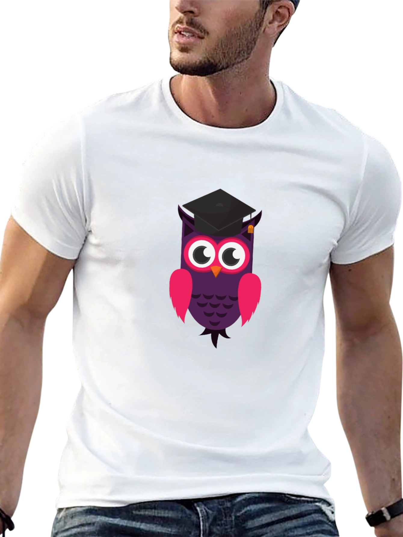 Graduation Owl T-Shirt - Black Cotton Tee