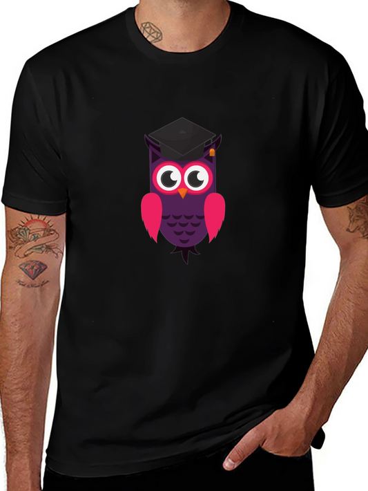 Graduation Owl T-Shirt - Black Cotton Tee