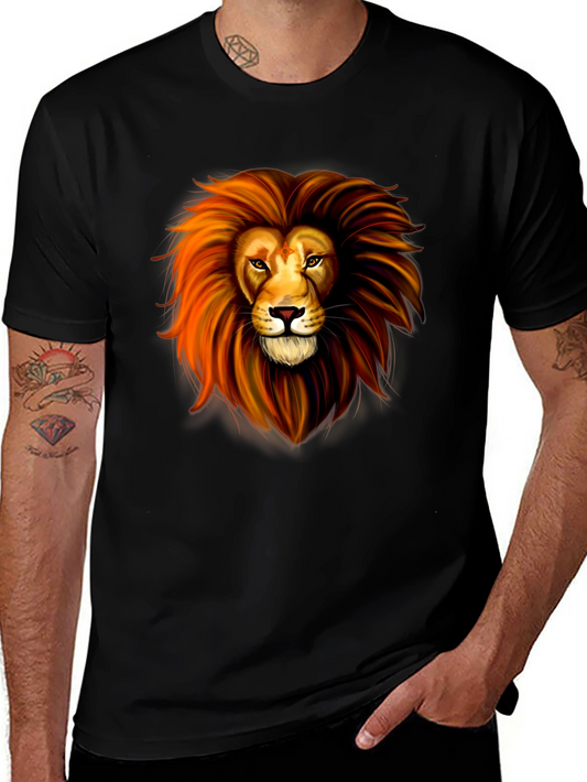Lion Graphic Print Black T-Shirt