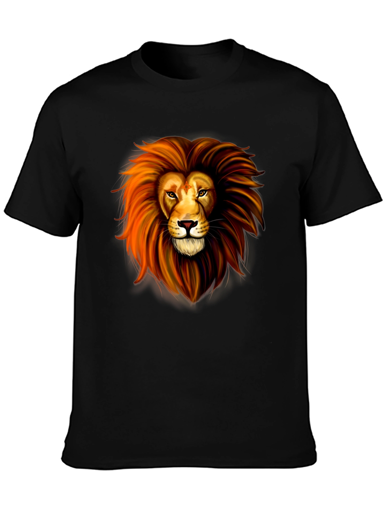 Lion Graphic Print Black T-Shirt