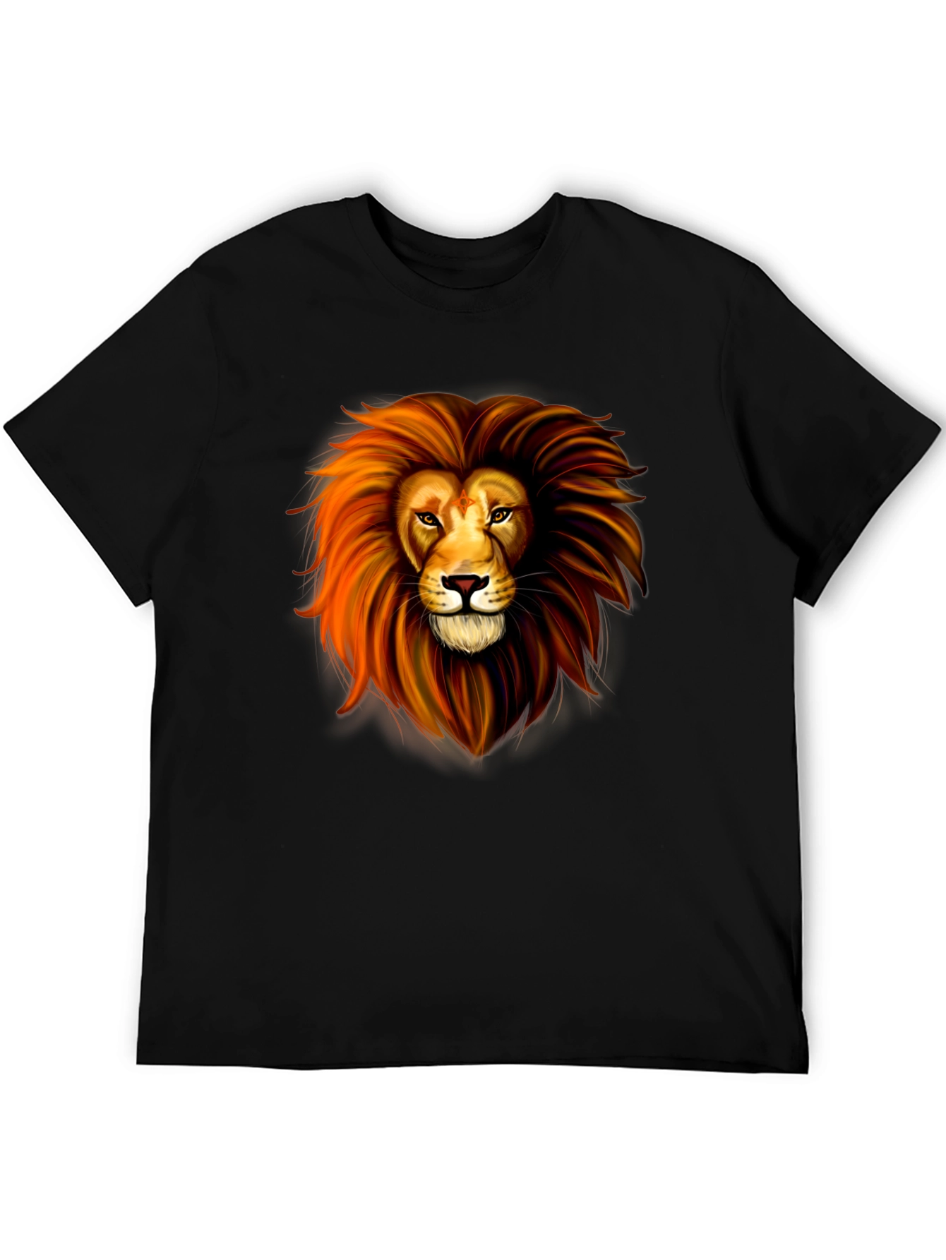 Lion Graphic Print Black T-Shirt