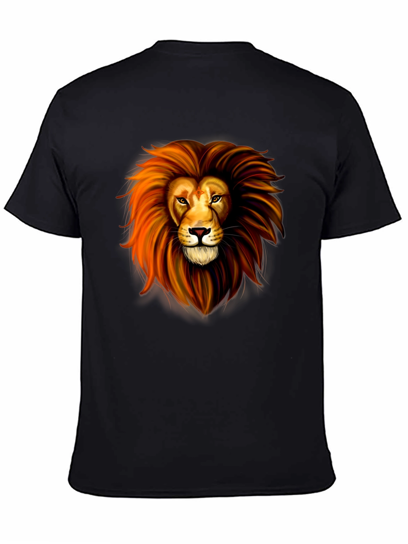 Lion Graphic Print Black T-Shirt