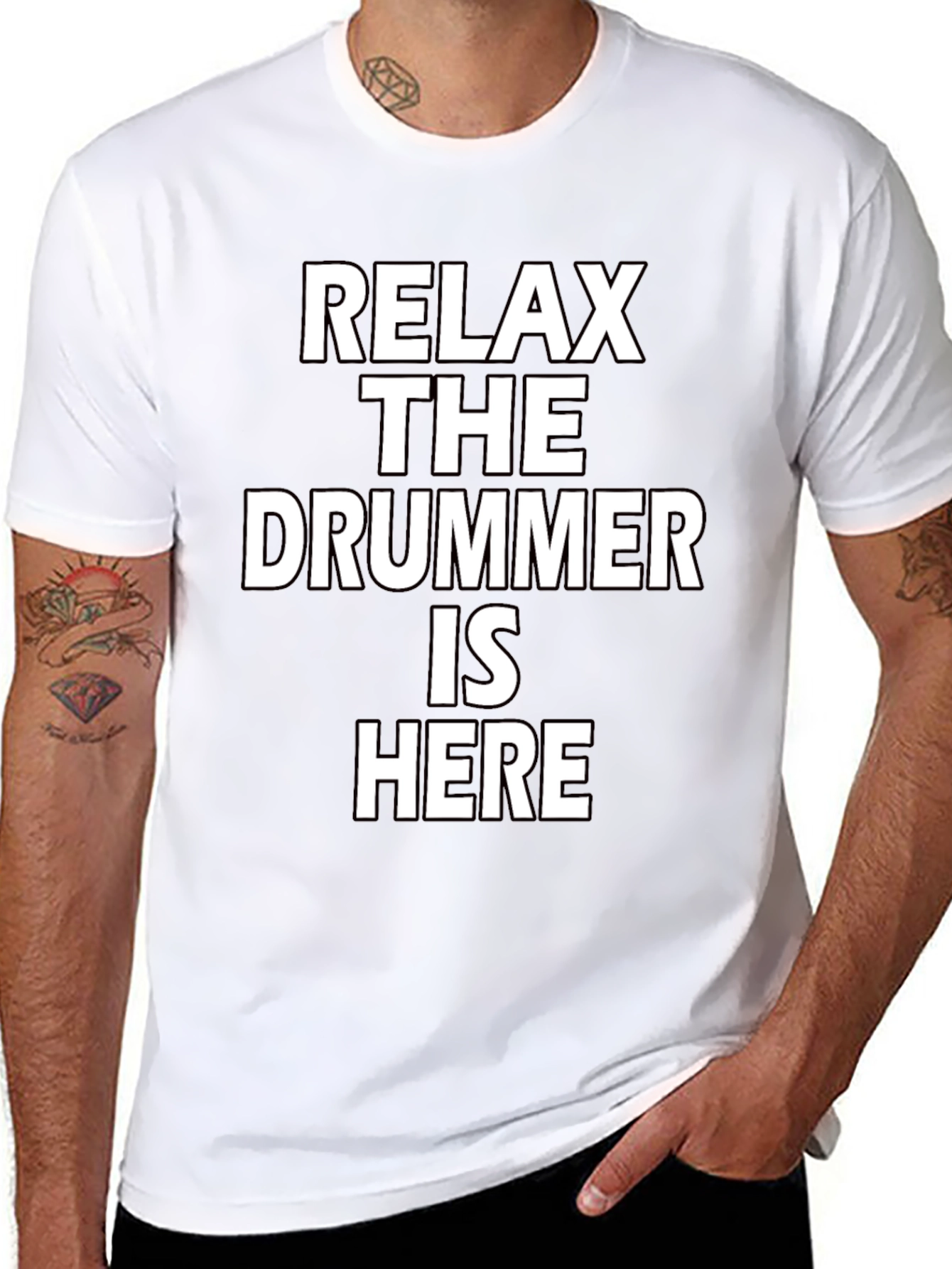 Relax The Drummer Is Here Funny Musician T-Shirt