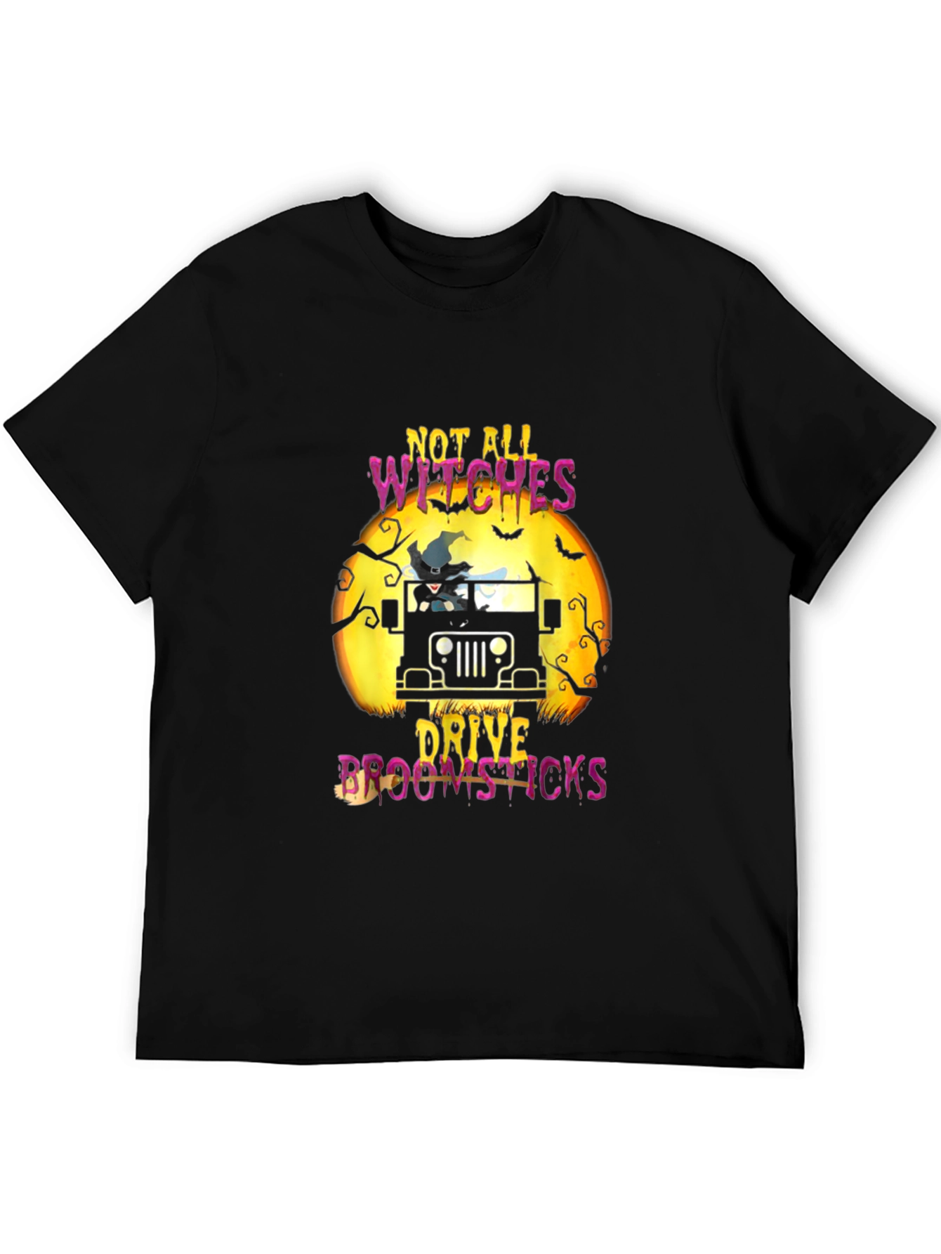 Halloween Witches Jeep Graphic T-Shirt