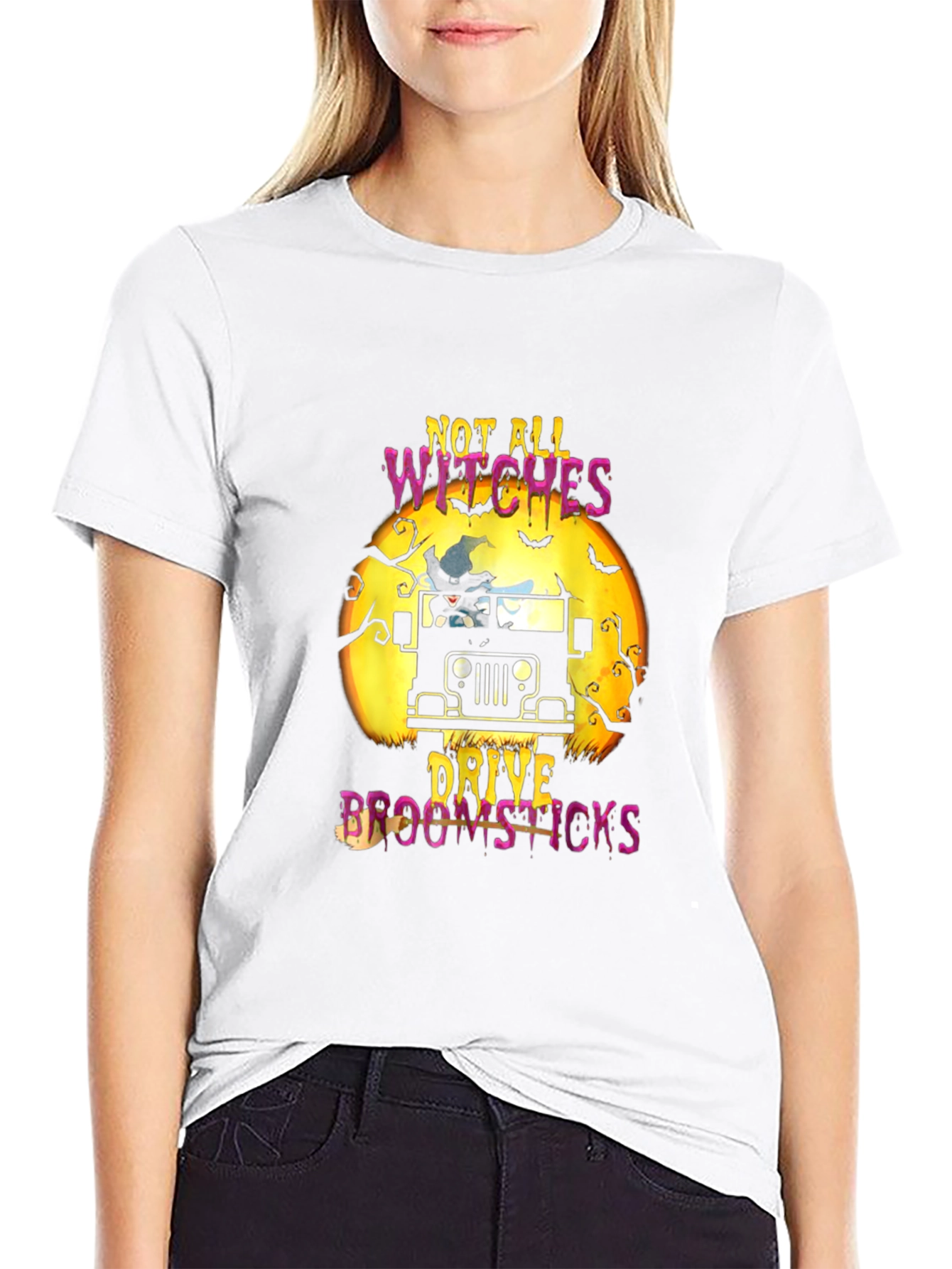 Halloween Witches Jeep Graphic T-Shirt