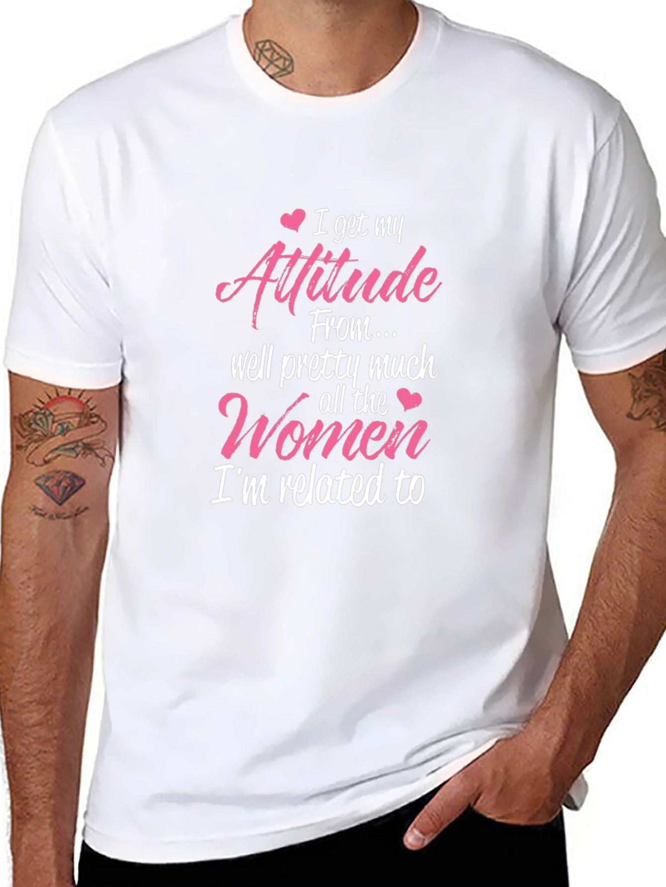 Attitude From Women Graphic T-Shirt Novelty Tee