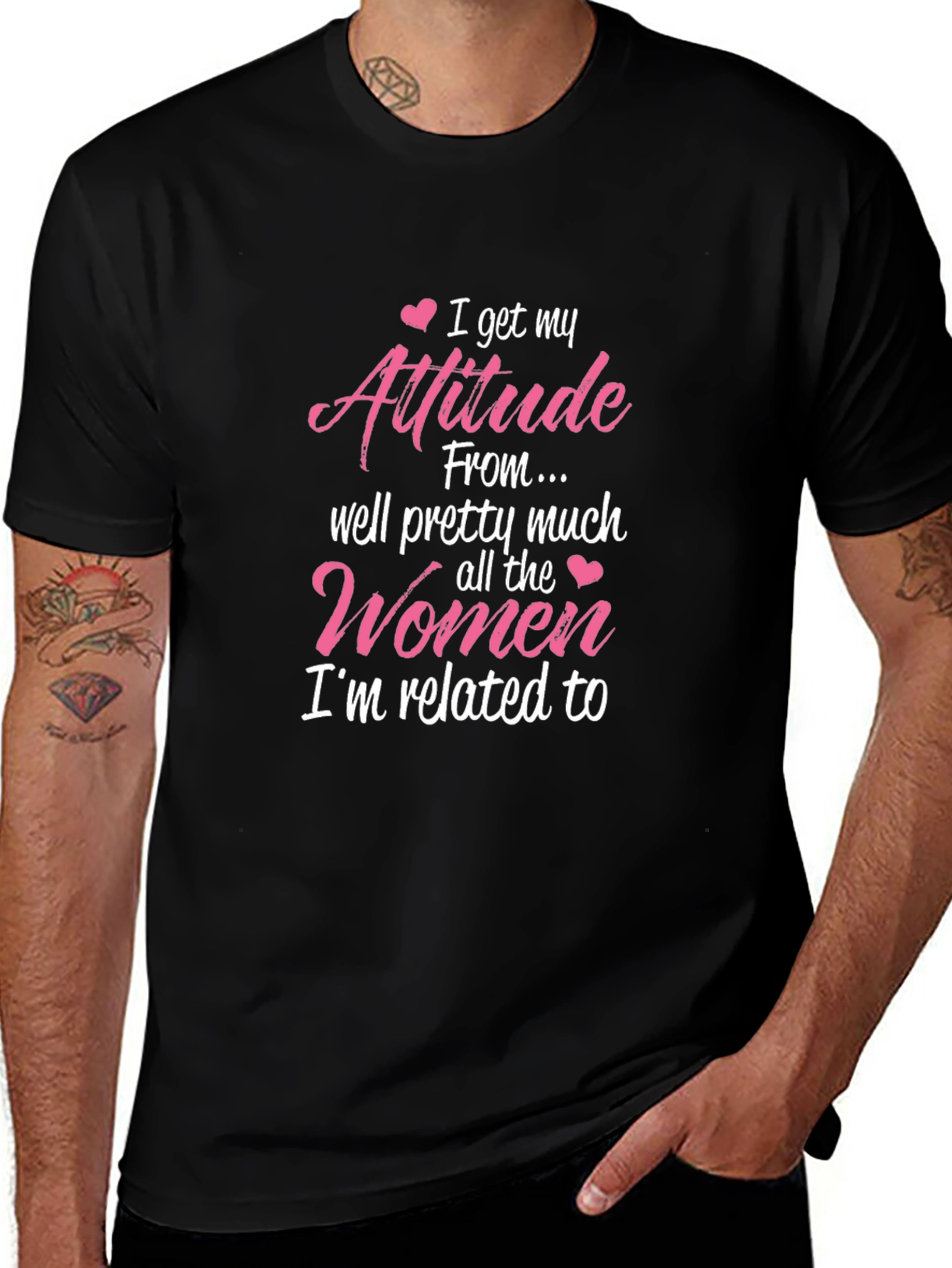 Attitude From Women Graphic T-Shirt Novelty Tee