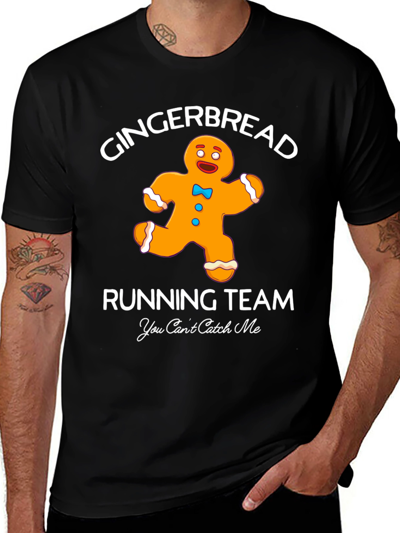 Gingerbread Running Team Black Graphic T-Shirt
