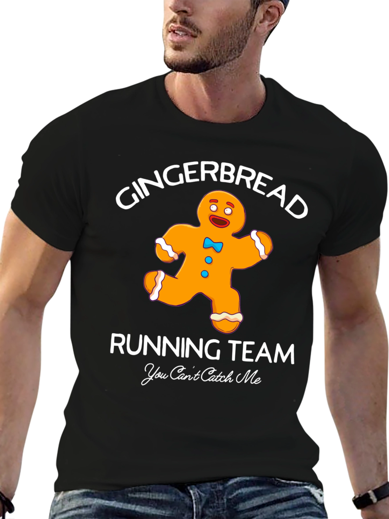 Gingerbread Running Team Black Graphic T-Shirt