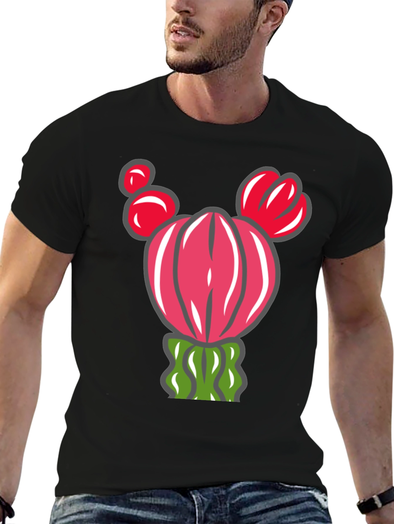 Cactus Graphic T-Shirt - Whimsical Desert Style