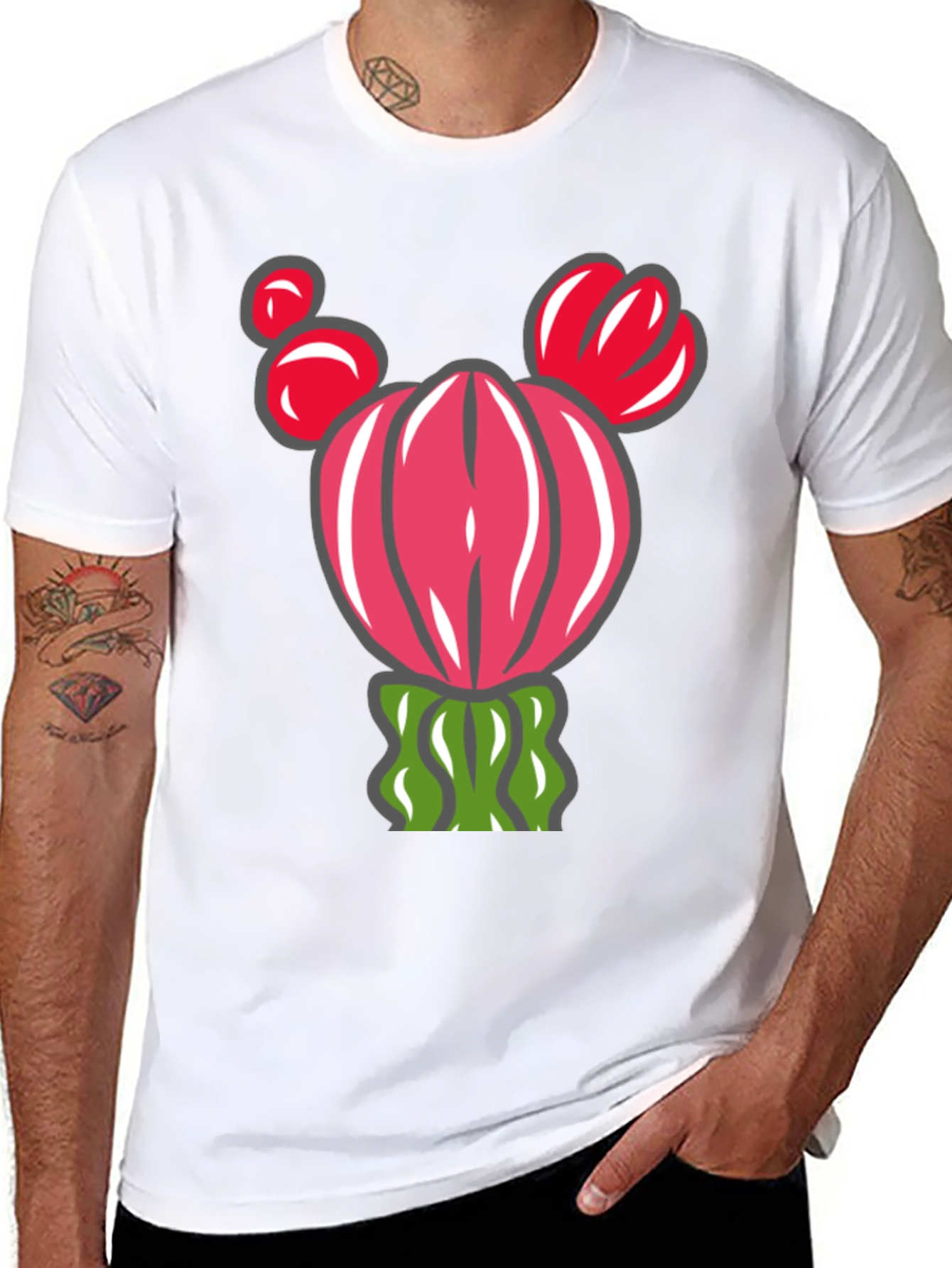 Cactus Graphic T-Shirt - Whimsical Desert Style