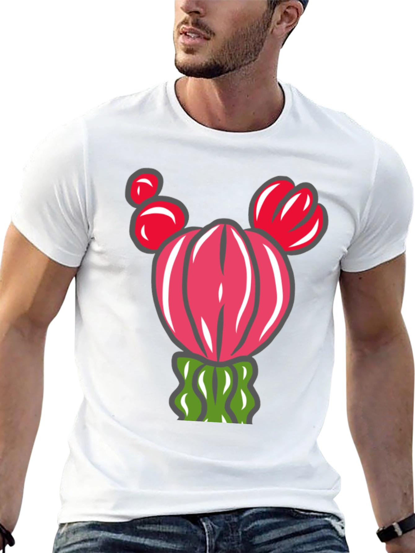 Cactus Graphic T-Shirt - Whimsical Desert Style